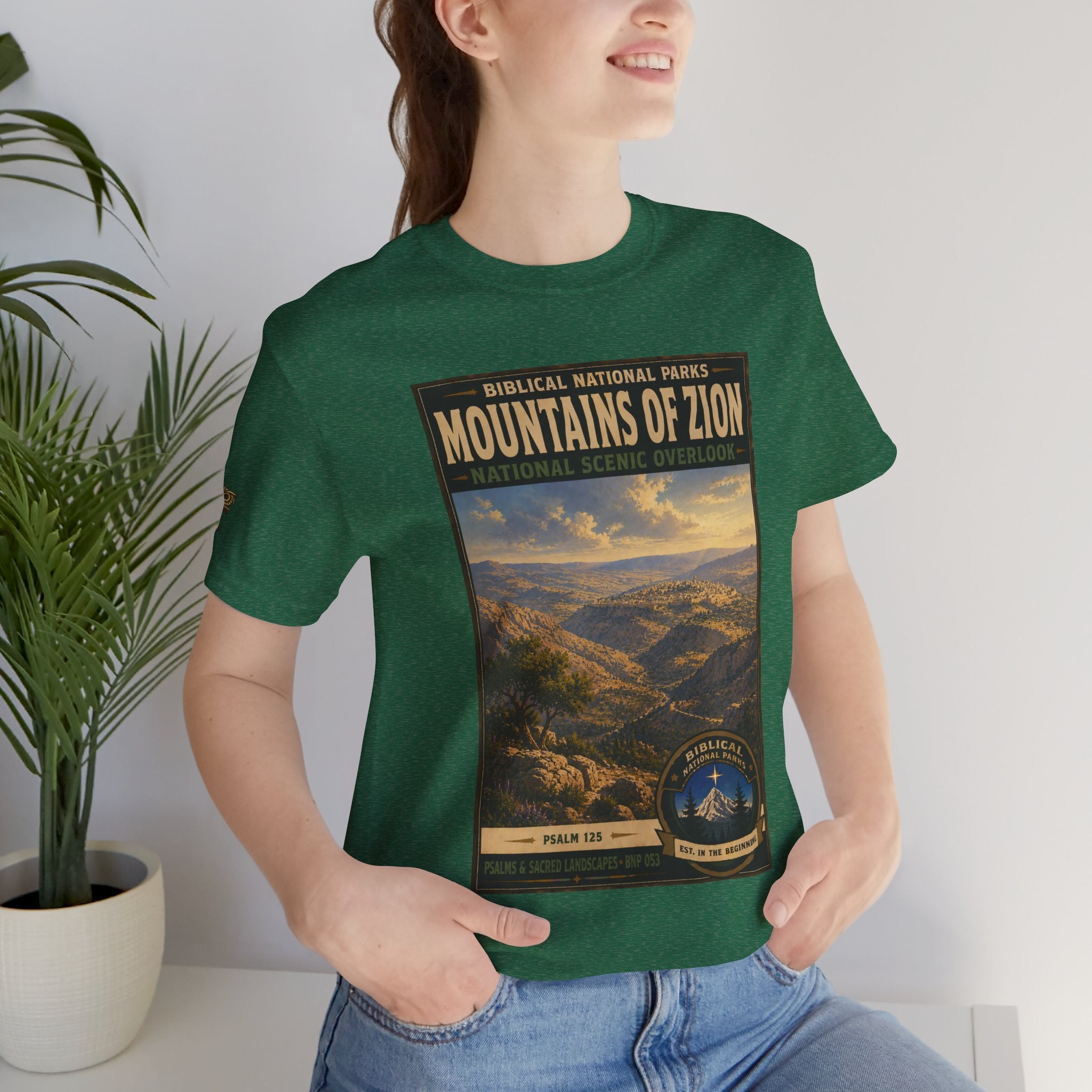 Biblical National Parks Collection IX- #053/054 -Psalms & Sacred Landscapes | Psalm 125 | Vintage nature poster Tee | Biblical national parks graphic shirt