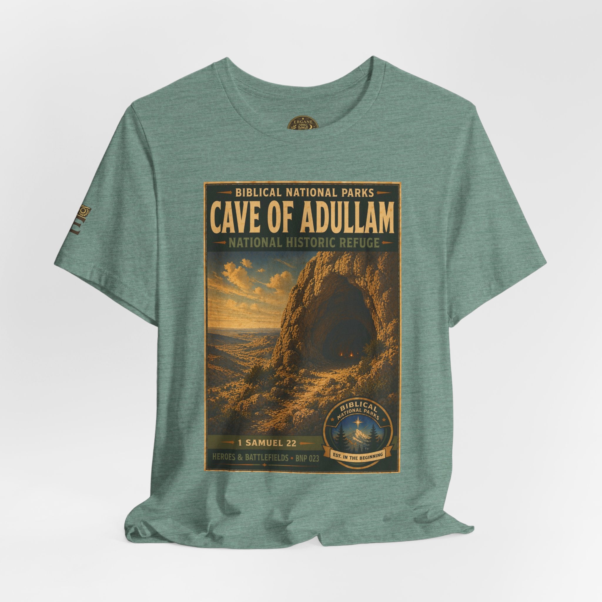Biblical National Parks Collection IV- Heros & Battlefields #023/023 1 Samuel 22 | Vintage nature poster Tee | Biblical national parks graphic shirt