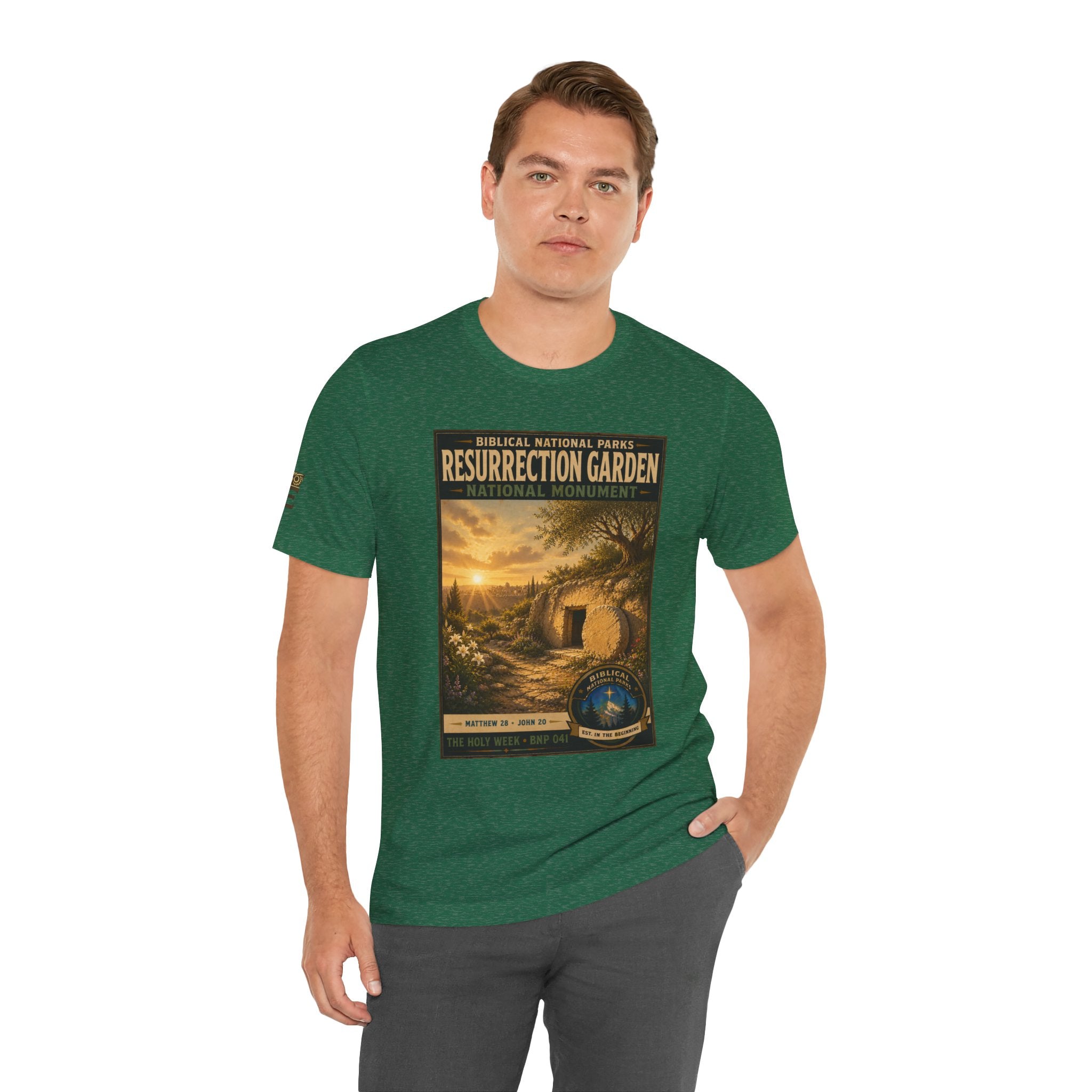 Biblical National Parks Collection VII- The Holy Week #041/041 | Matthew 28 - John 20 | Vintage nature poster Tee | Biblical national parks graphic shirt
