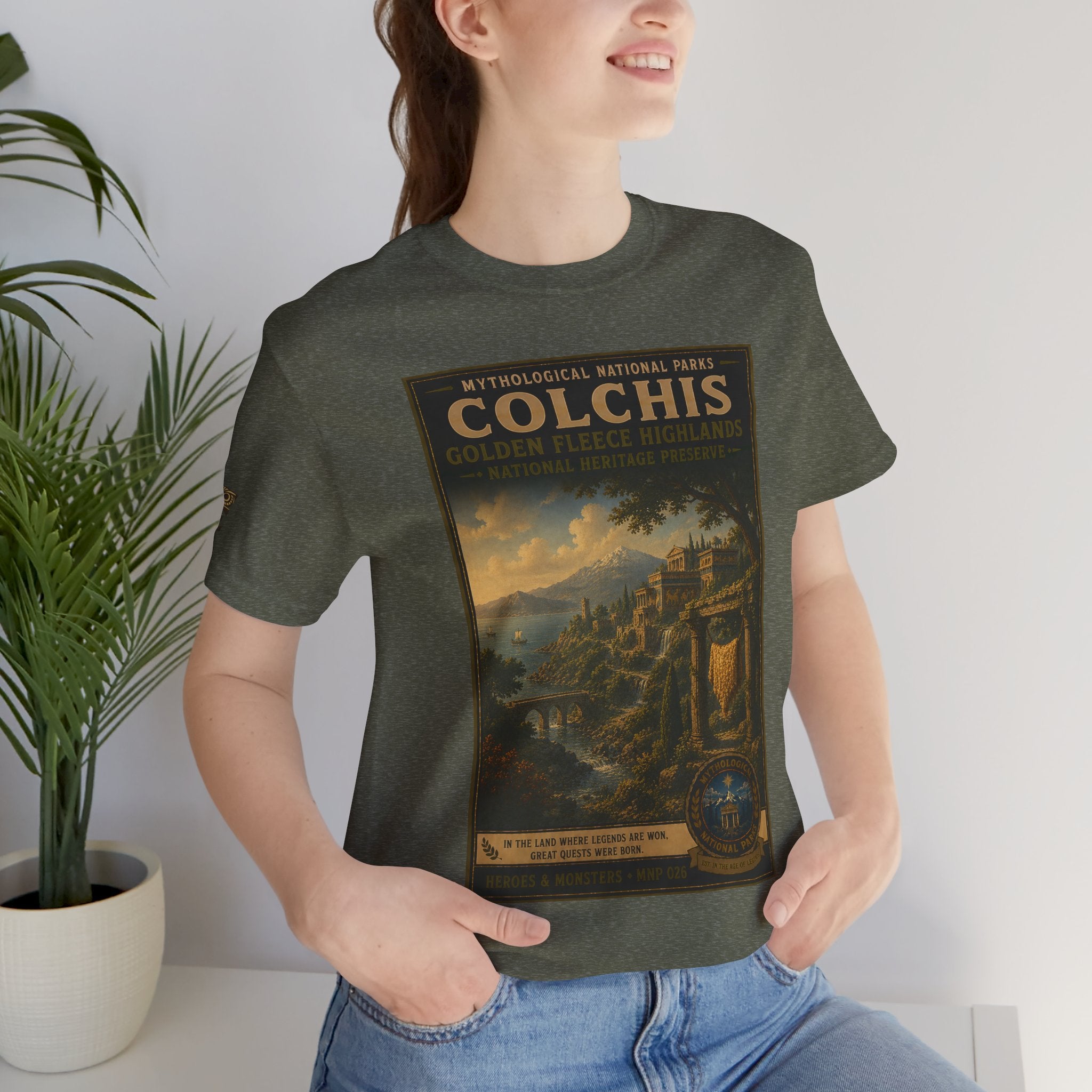 Mythological National Parks Collection III- #026-028 - Heros & Monsters | Vintage nature poster Tee | Mythological National Parks graphic shirt