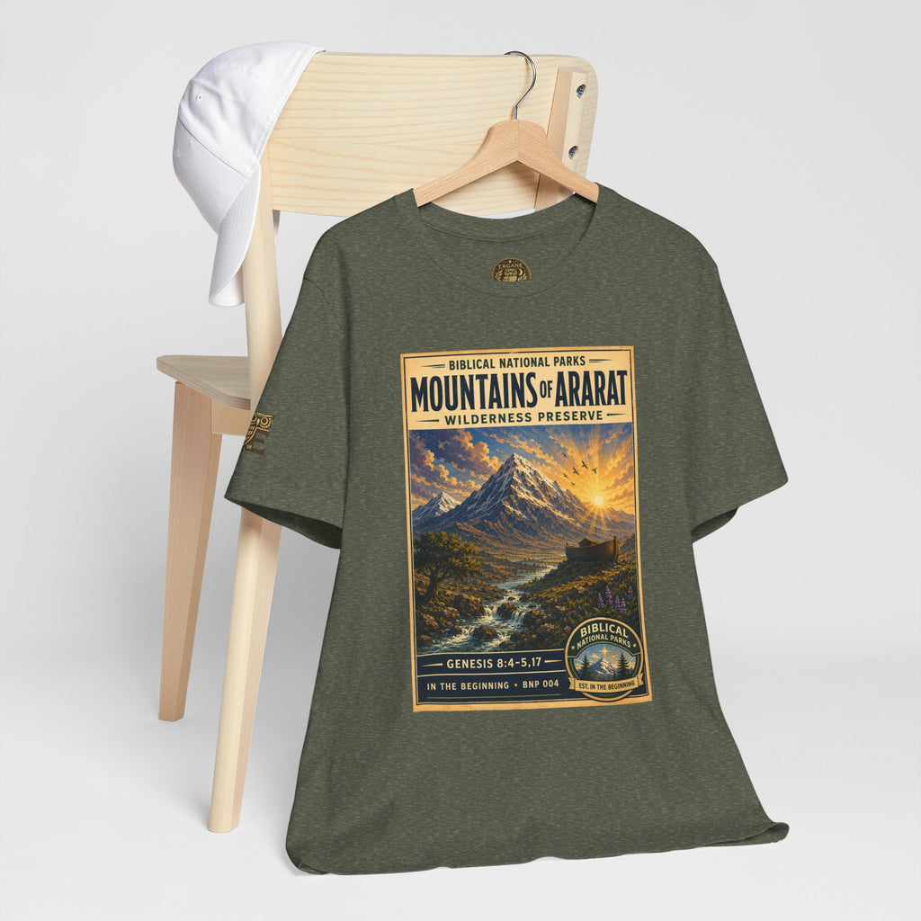 Biblical National Parks Collection I- In The Beginning #004/006 Genesis 8:4-5,17 | Vintage nature poster Tee | Biblical national parks graphic shirt
