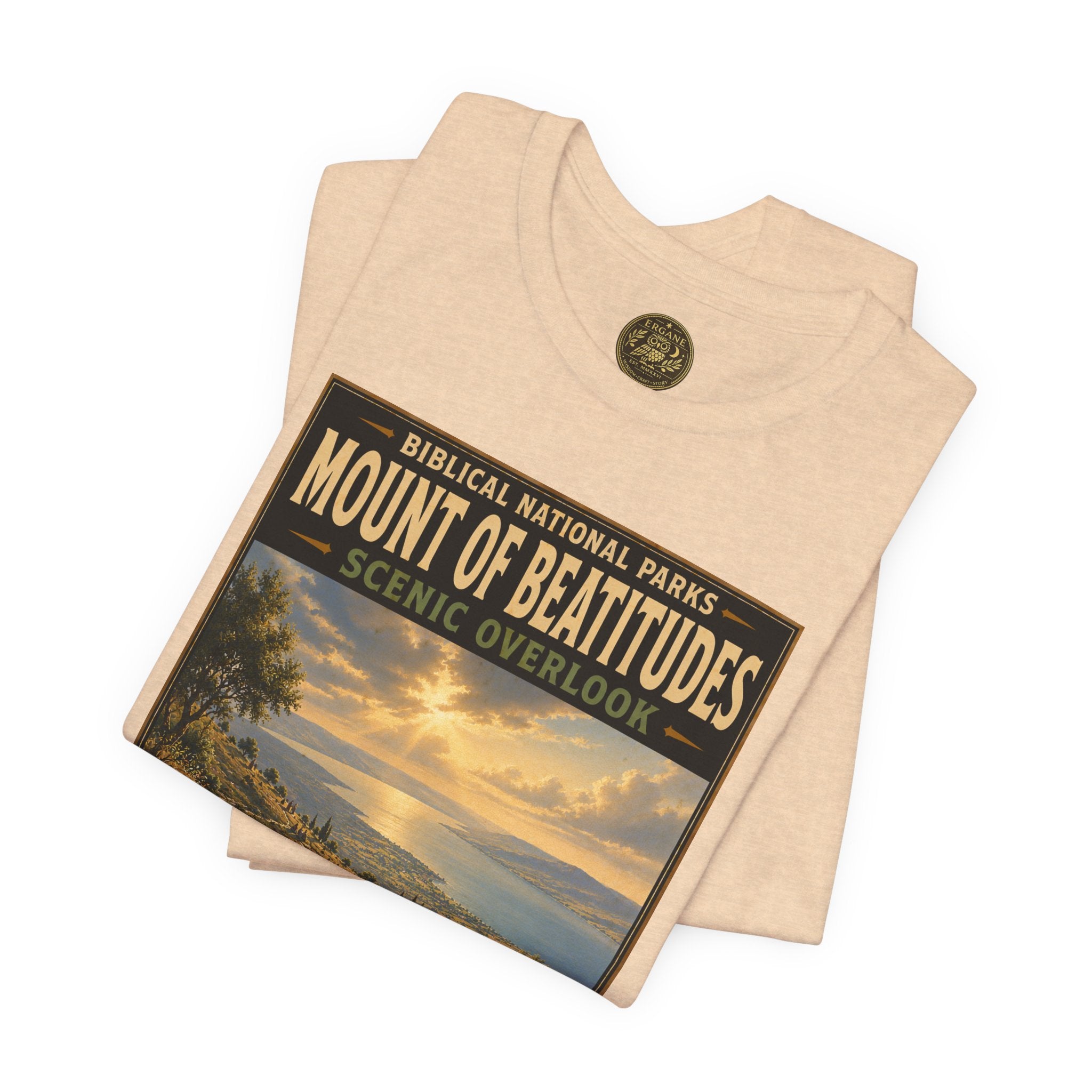 Biblical National Parks Collection VI- Galilee #033/035 Matthew 5-7 | Vintage nature poster Tee | Biblical national parks graphic shirt