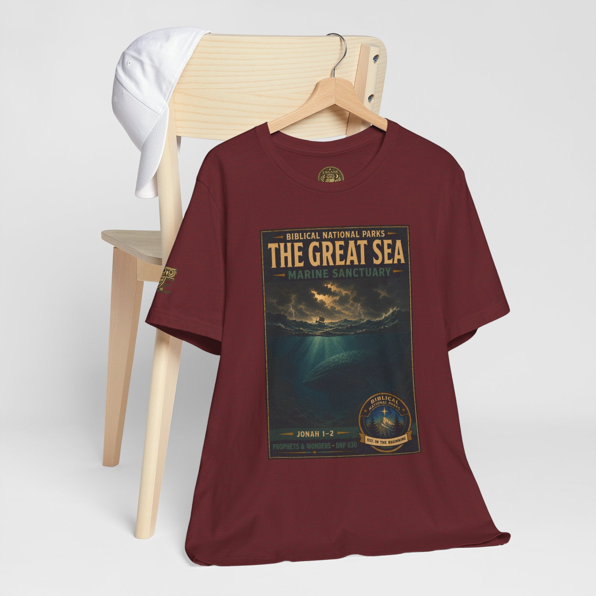 Biblical National Parks Collection V- Prophets & Wonders #030/030 Jonah 1-2 | Vintage nature poster Tee | Biblical national parks graphic shirt