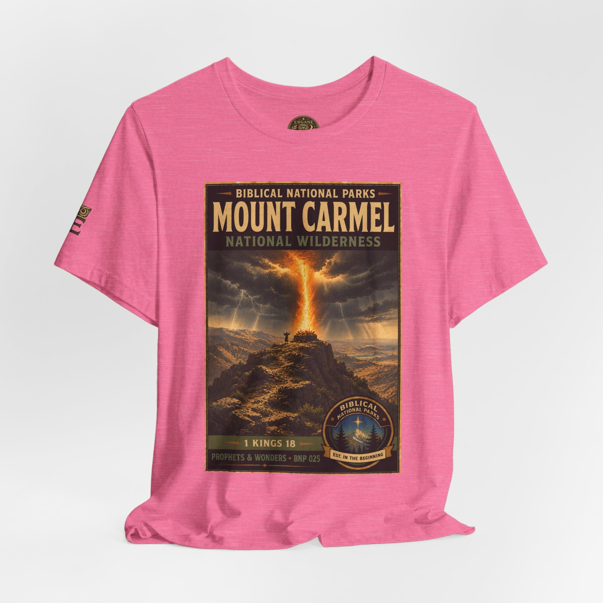 Biblical National Parks Collection V- Prophets & Wonders #025/030 1 Kings 18 | Vintage nature poster Tee | Biblical national parks graphic shirt