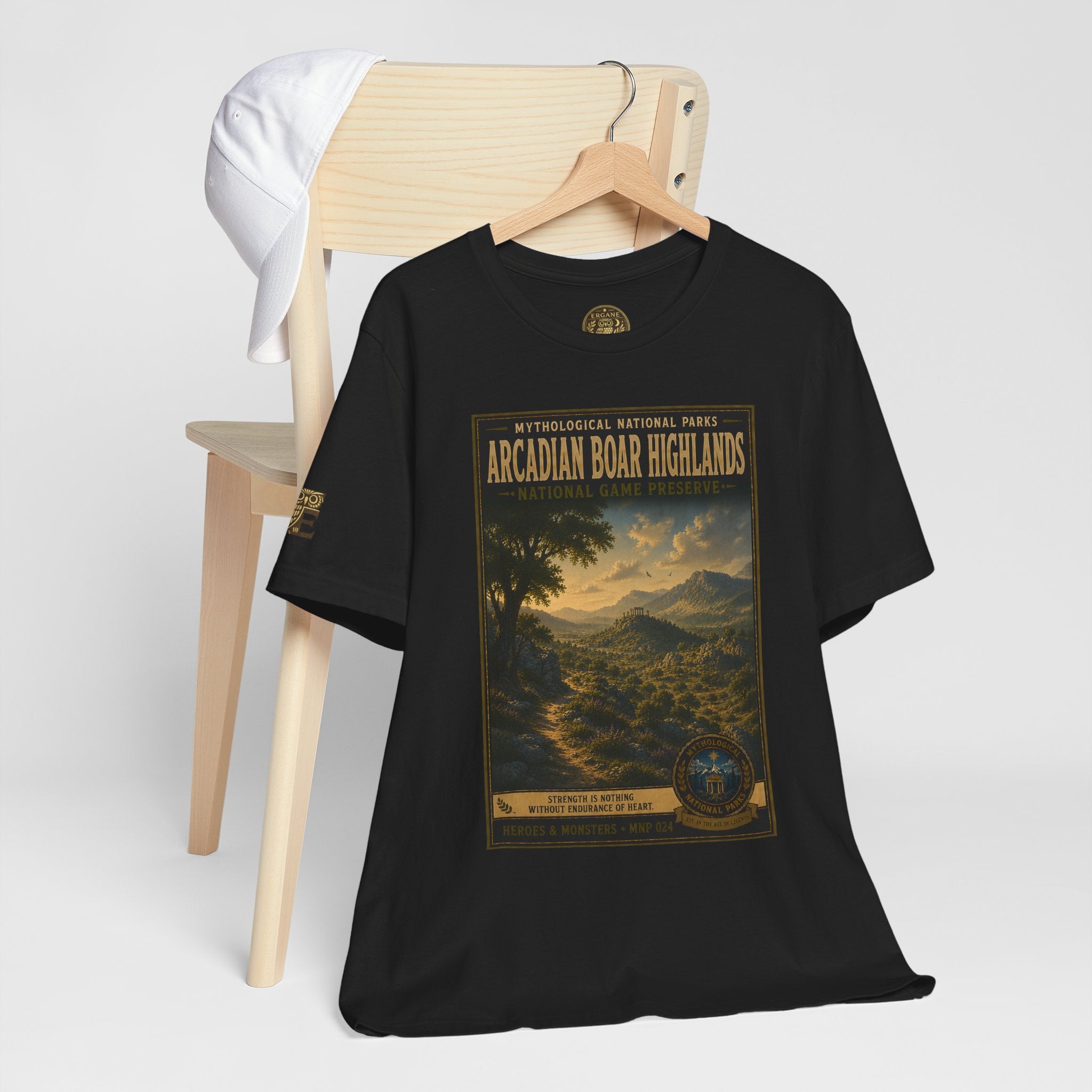 Mythological National Parks Collection III- #024-028 - Heros & Monsters | Vintage nature poster Tee | Mythological National Parks graphic shirt