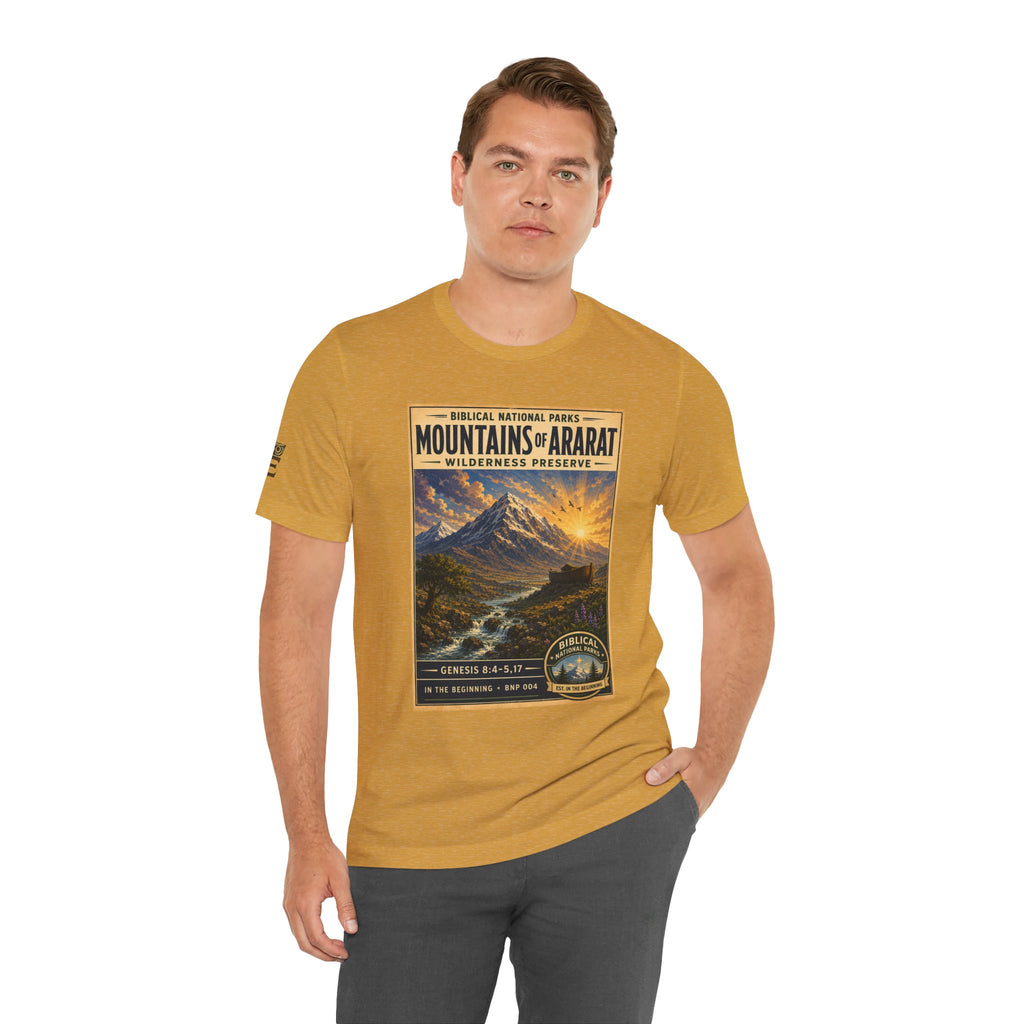 Biblical National Parks Collection I- In The Beginning #004/006 Genesis 8:4-5,17 | Vintage nature poster Tee | Biblical national parks graphic shirt