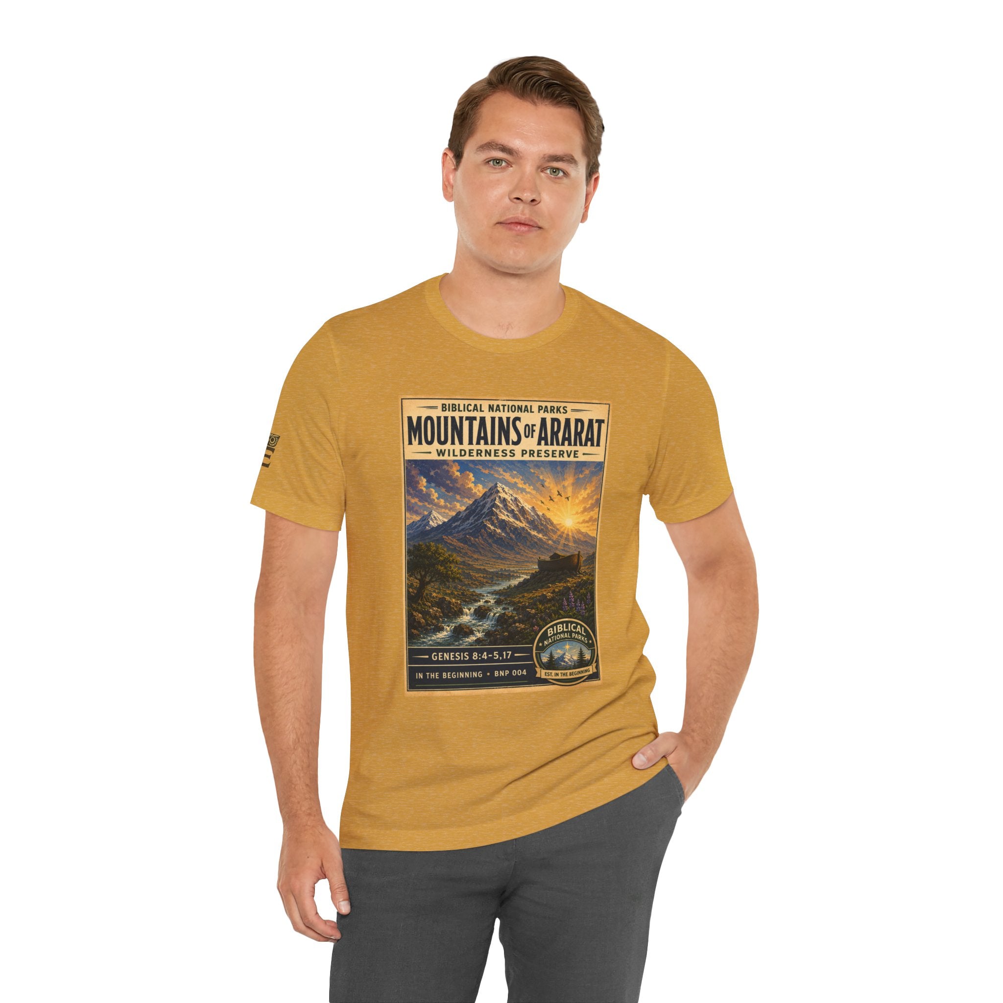 Biblical National Parks Collection I- In The Beginning #004/006 Genesis 8:4-5,17 | Vintage nature poster Tee | Biblical national parks graphic shirt