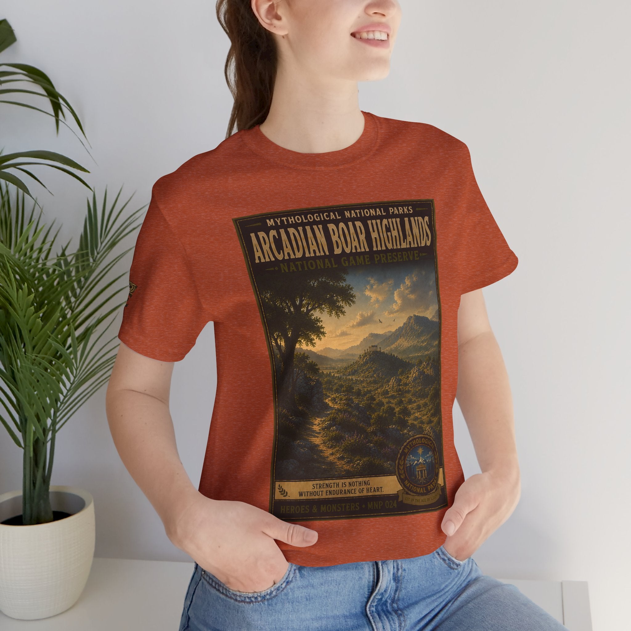 Mythological National Parks Collection III- #024-028 - Heros & Monsters | Vintage nature poster Tee | Mythological National Parks graphic shirt