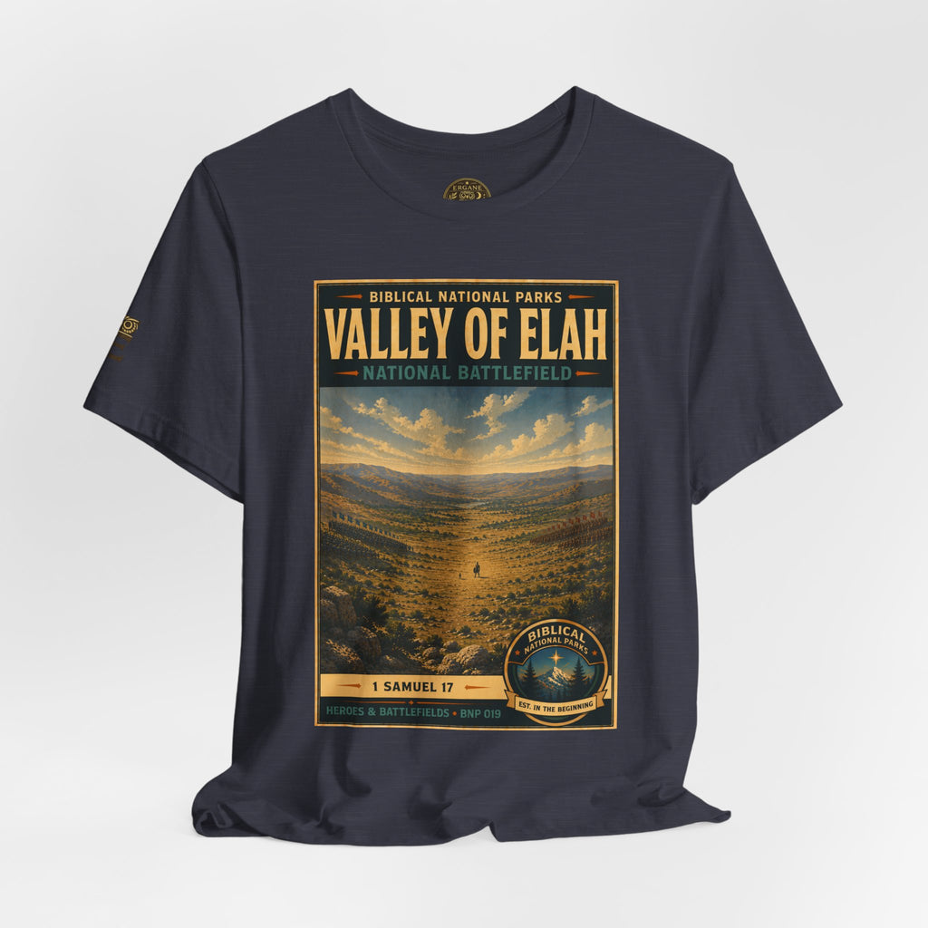 Biblical National Parks Collection IV- Heros & Battlefields #019/023 1 Samuel 17 | Vintage nature poster Tee | Biblical national parks graphic shirt
