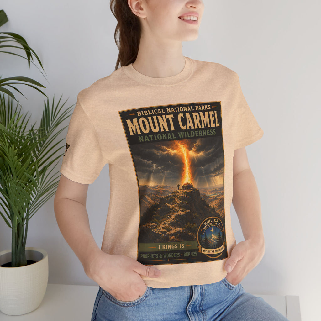 Biblical National Parks Collection V- Prophets & Wonders #025/030 1 Kings 18 | Vintage nature poster Tee | Biblical national parks graphic shirt