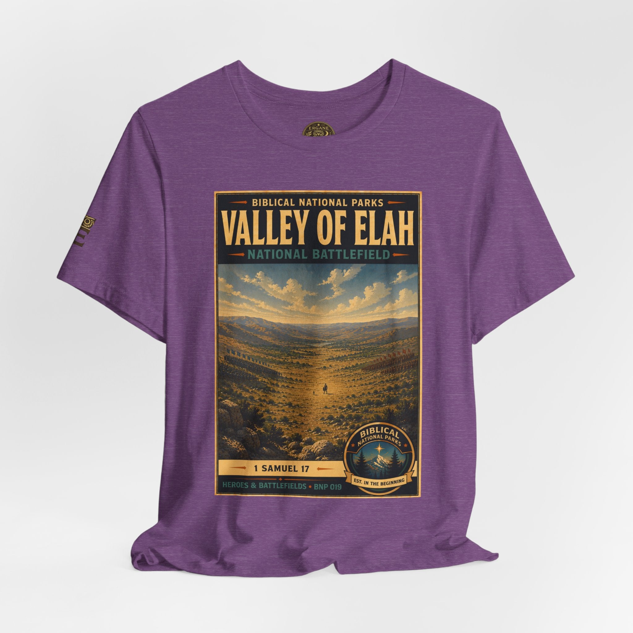 Biblical National Parks Collection IV- Heros & Battlefields #019/023 1 Samuel 17 | Vintage nature poster Tee | Biblical national parks graphic shirt