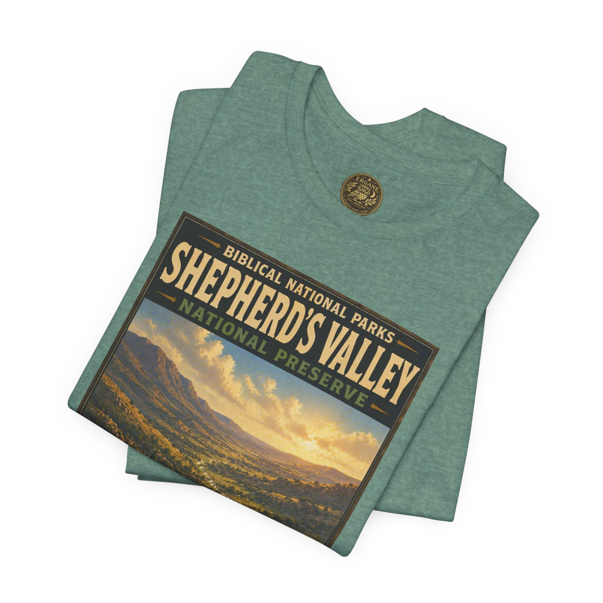Biblical National Parks Collection IX- #050/054 -Psalms & Sacred Landscapes | Psalm 23 | Vintage nature poster Tee | Biblical national parks graphic shirt
