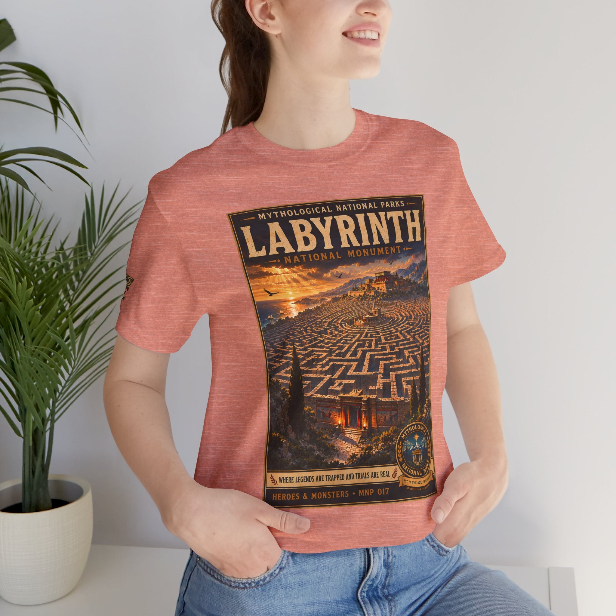Mythological National Parks Collection III- #017-028 - Heros & Monsters | Vintage nature poster Tee | Mythological National Parks graphic shirt
