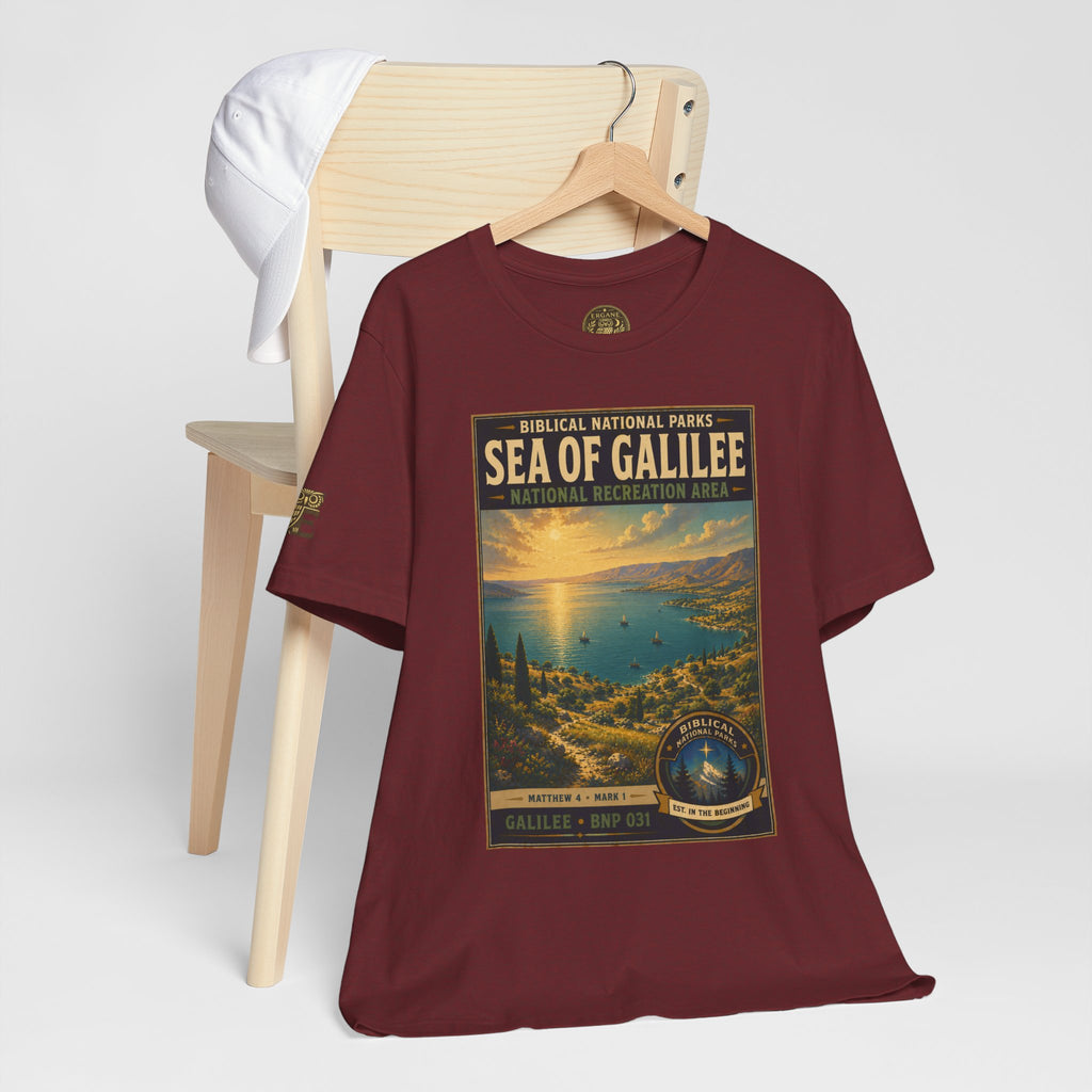 Biblical National Parks Collection VI- Galilee #031/035 Matthew 4 & Mark 1 | Vintage nature poster Tee | Biblical national parks graphic shirt