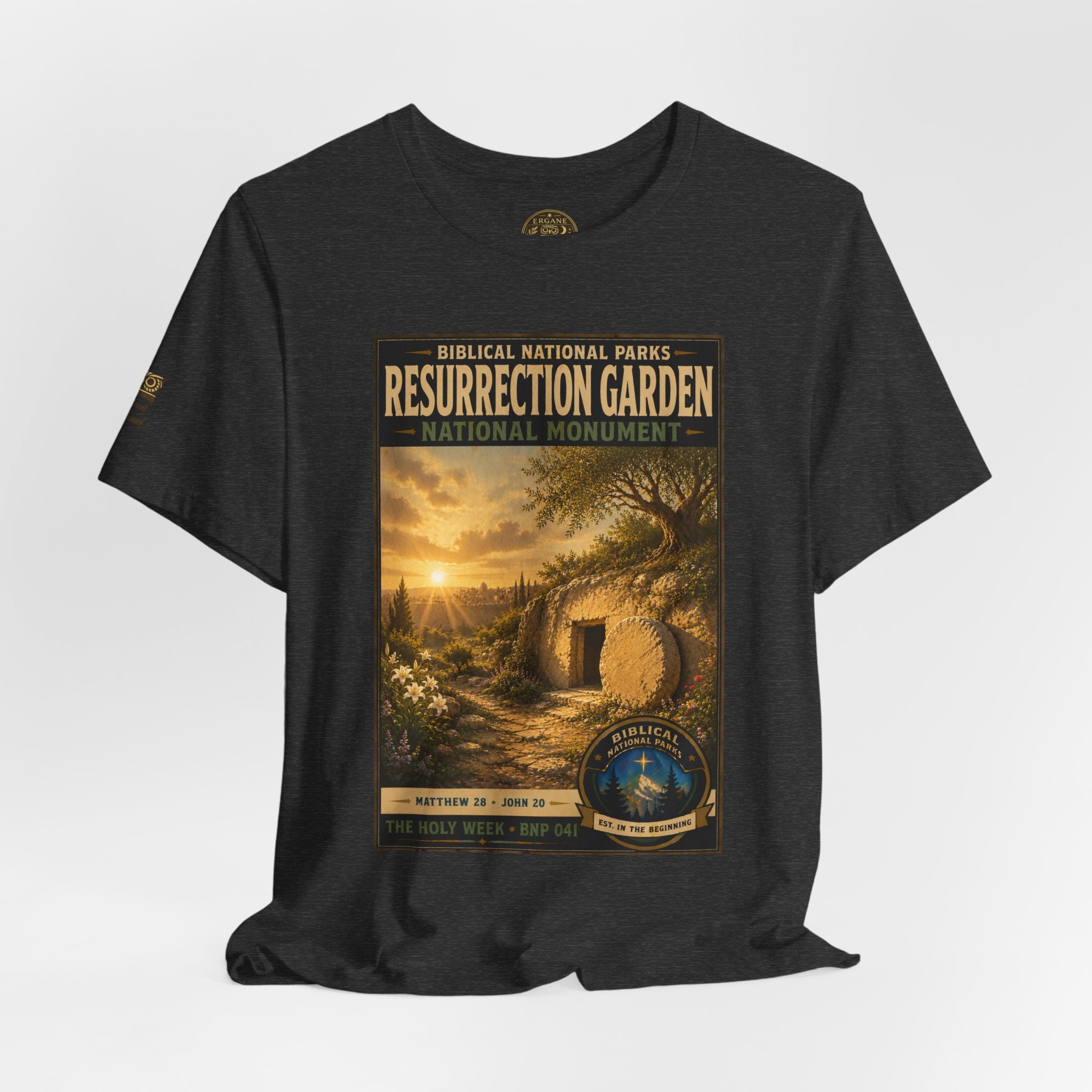 Biblical National Parks Collection VII- The Holy Week #041/041 | Matthew 28 - John 20 | Vintage nature poster Tee | Biblical national parks graphic shirt