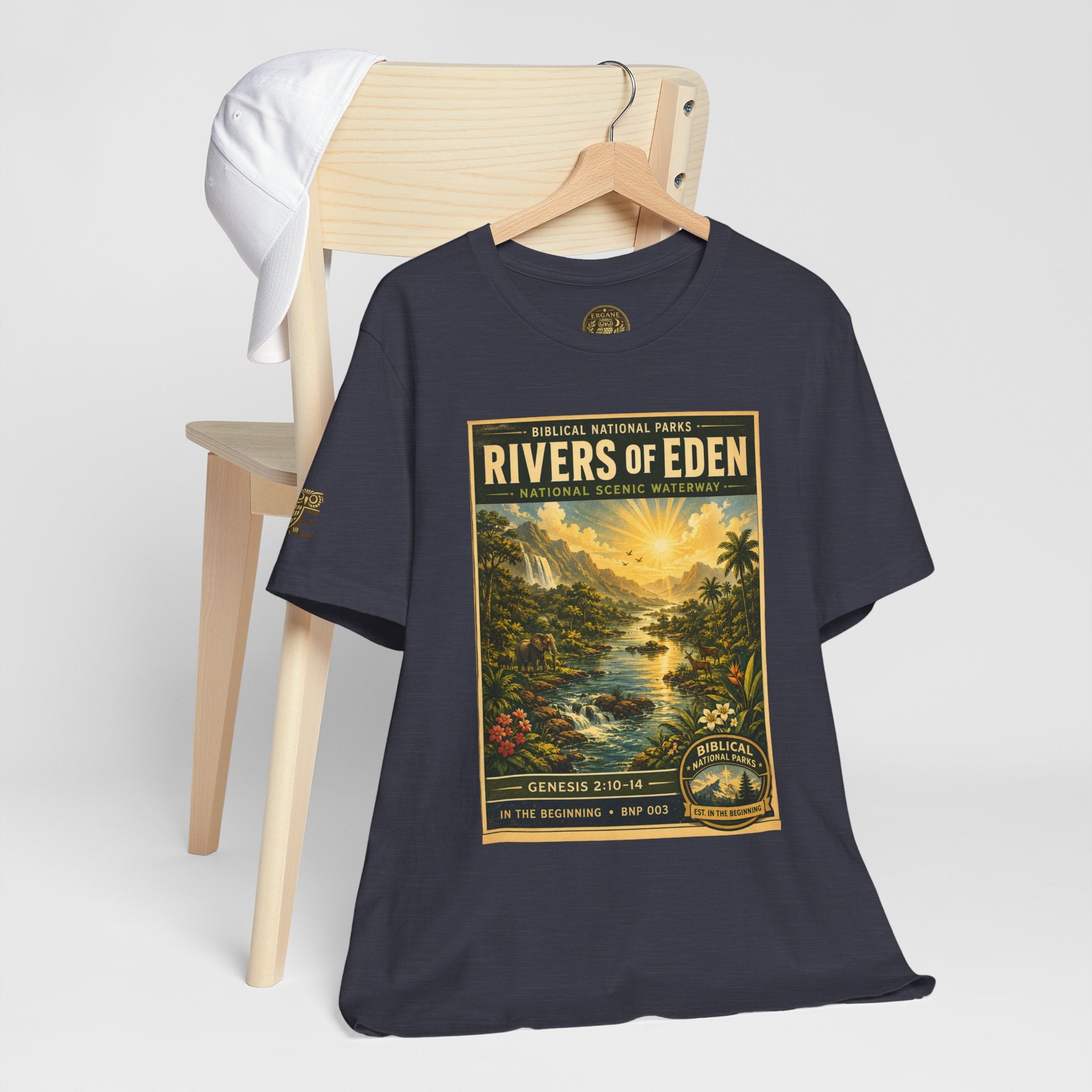 Biblical National Parks Collection I- In The Beginning #003/006 Genesis 2:10-14 | Vintage nature poster Tee | Biblical national parks graphic shirt