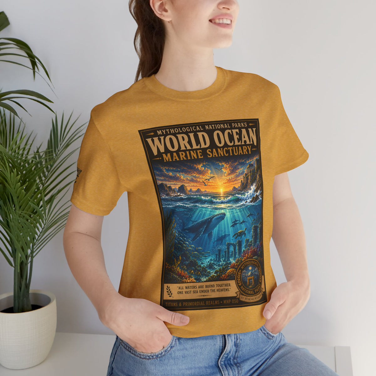 Mythological National Parks COLLECTION V- #050-050 TITANS & PRIMORDIAL REALMS | Vintage nature poster Tee | Mythological National Parks graphic shirt