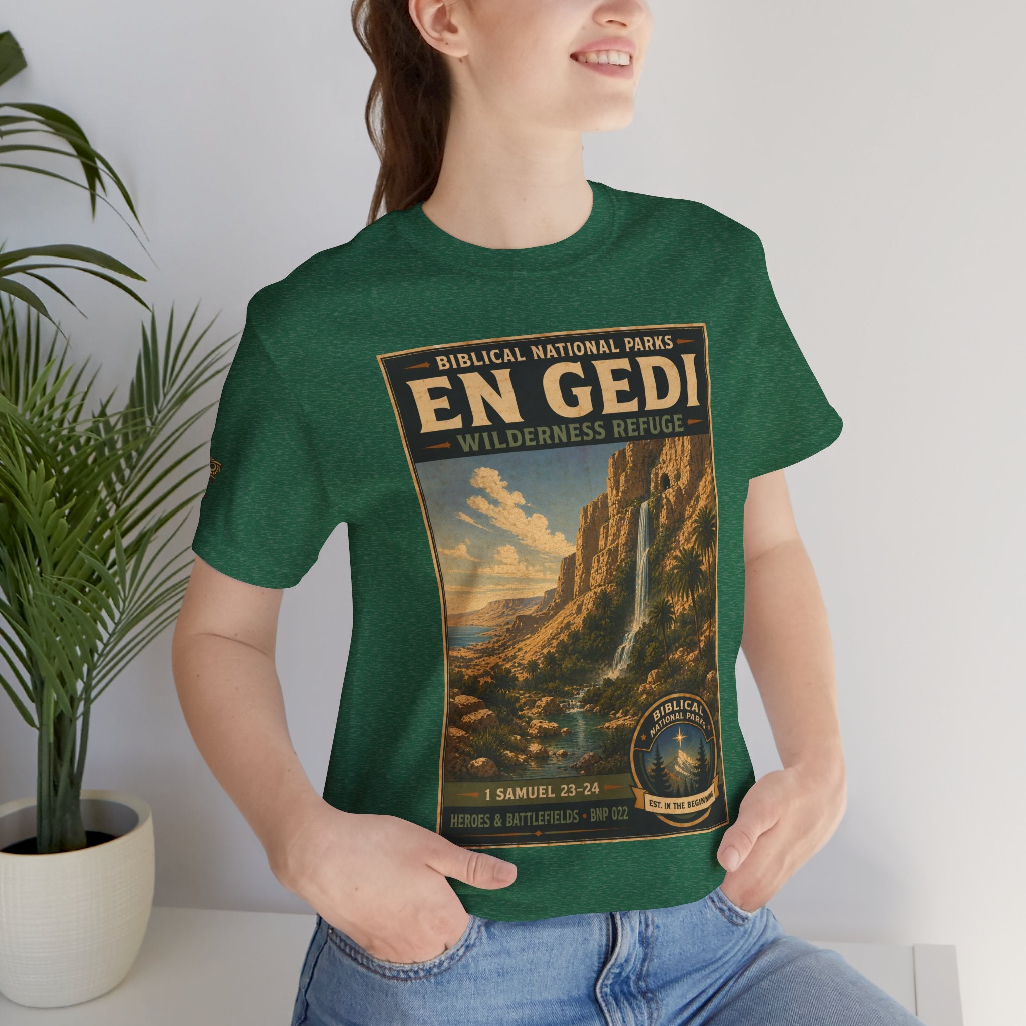 Biblical National Parks Collection IV- Heros & Battlefields #022/023 1 Samuel 23-24 | Vintage nature poster Tee | Biblical national parks graphic shirt