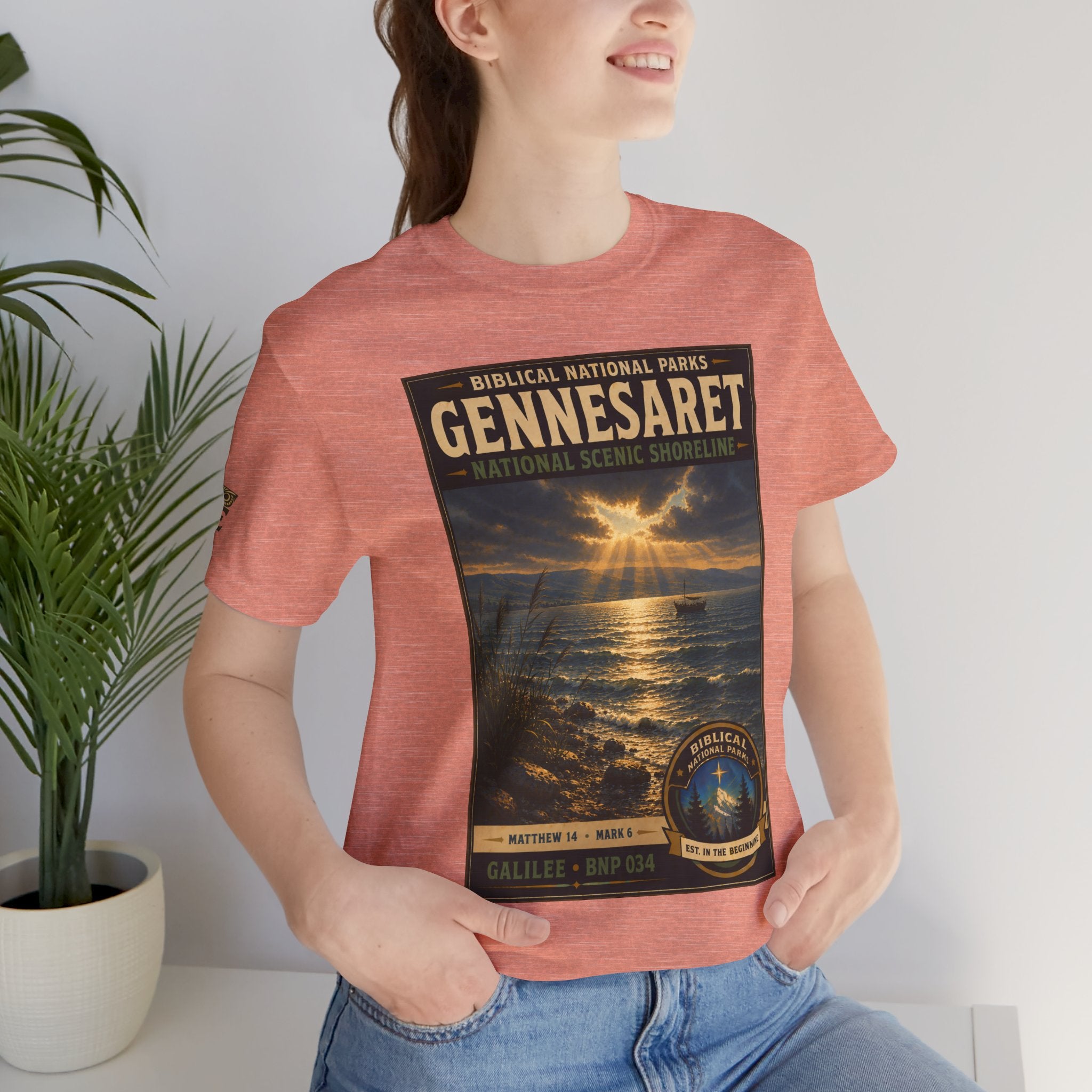 Biblical National Parks Collection VI- Galilee #034/035 Matthew 14 - Mark 6 | Vintage nature poster Tee | Biblical national parks graphic shirt