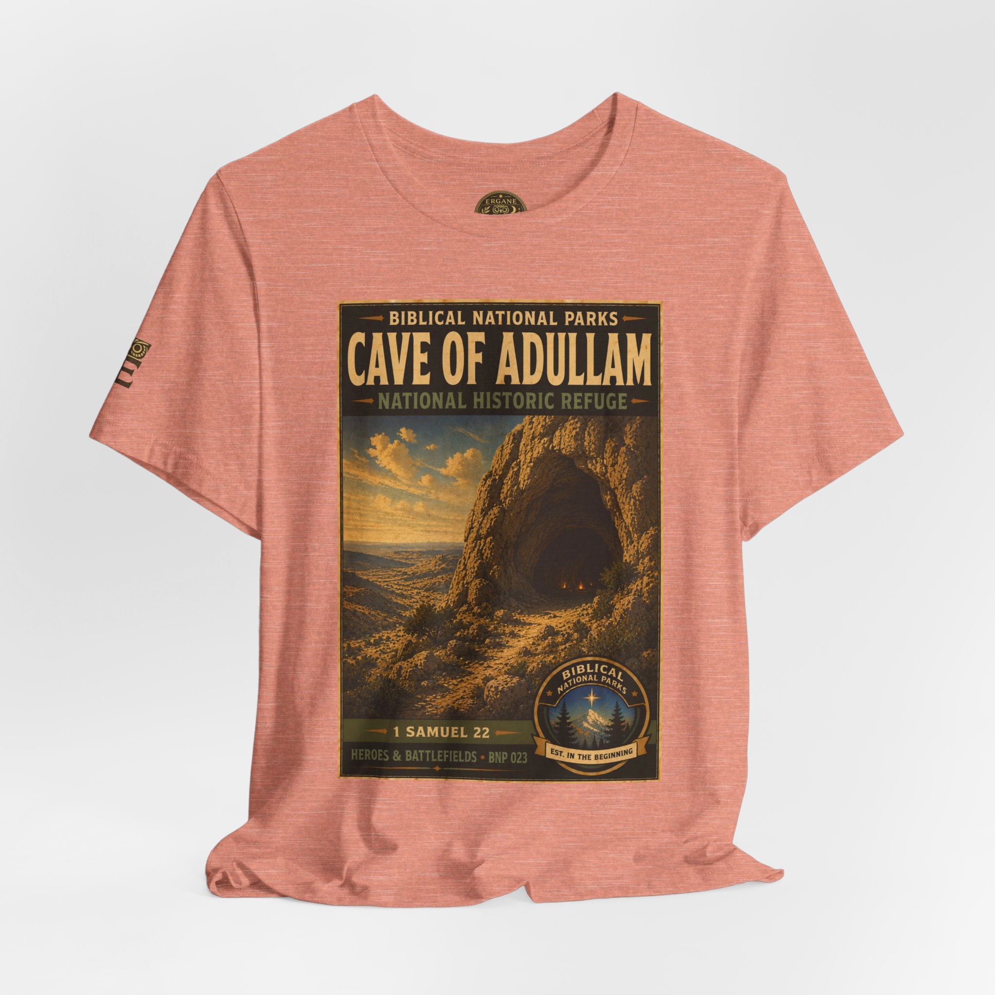 Biblical National Parks Collection IV- Heros & Battlefields #023/023 1 Samuel 22 | Vintage nature poster Tee | Biblical national parks graphic shirt