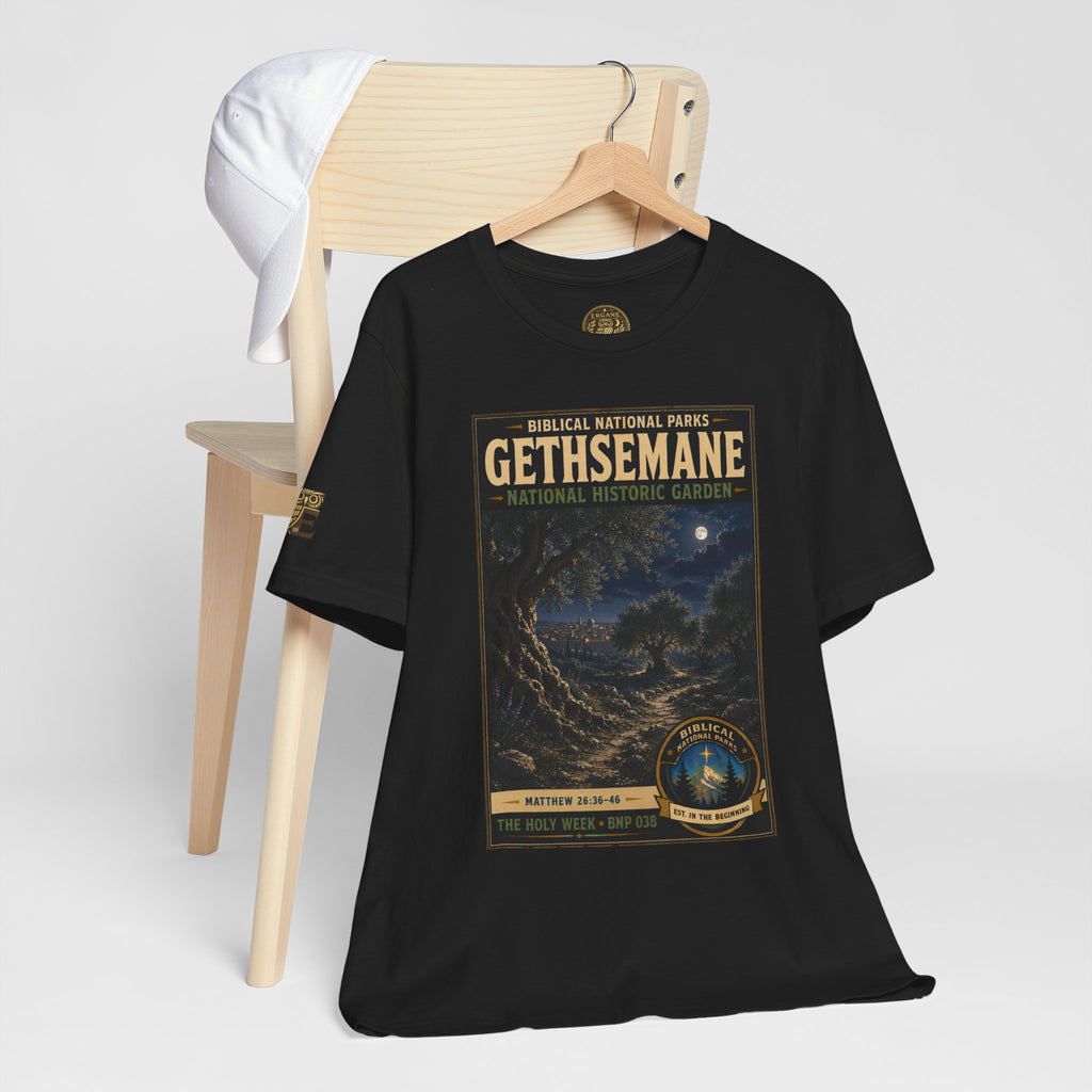 Biblical National Parks Collection VII- The Holy Week #038/041 | Matthew 26: 36-46 | Vintage nature poster Tee | Biblical national parks graphic shirt