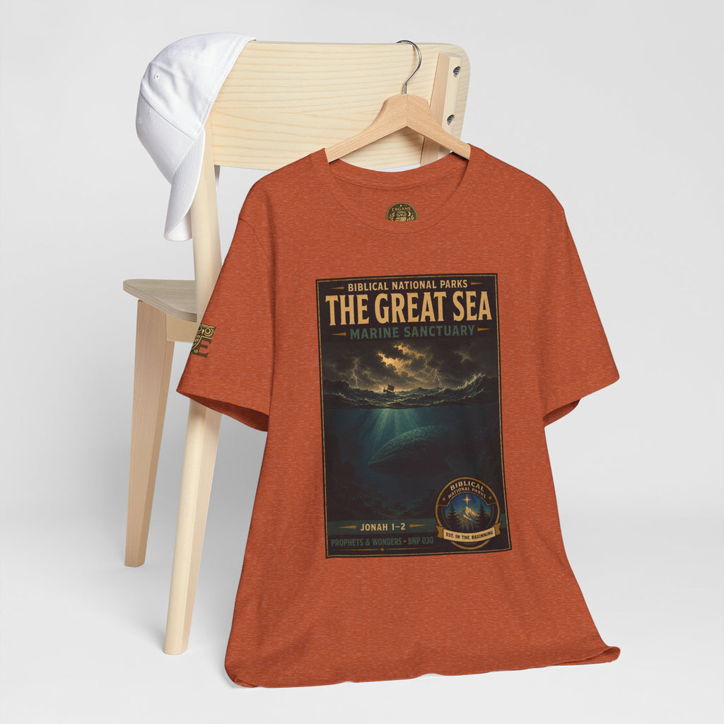 Biblical National Parks Collection V- Prophets & Wonders #030/030 Jonah 1-2 | Vintage nature poster Tee | Biblical national parks graphic shirt