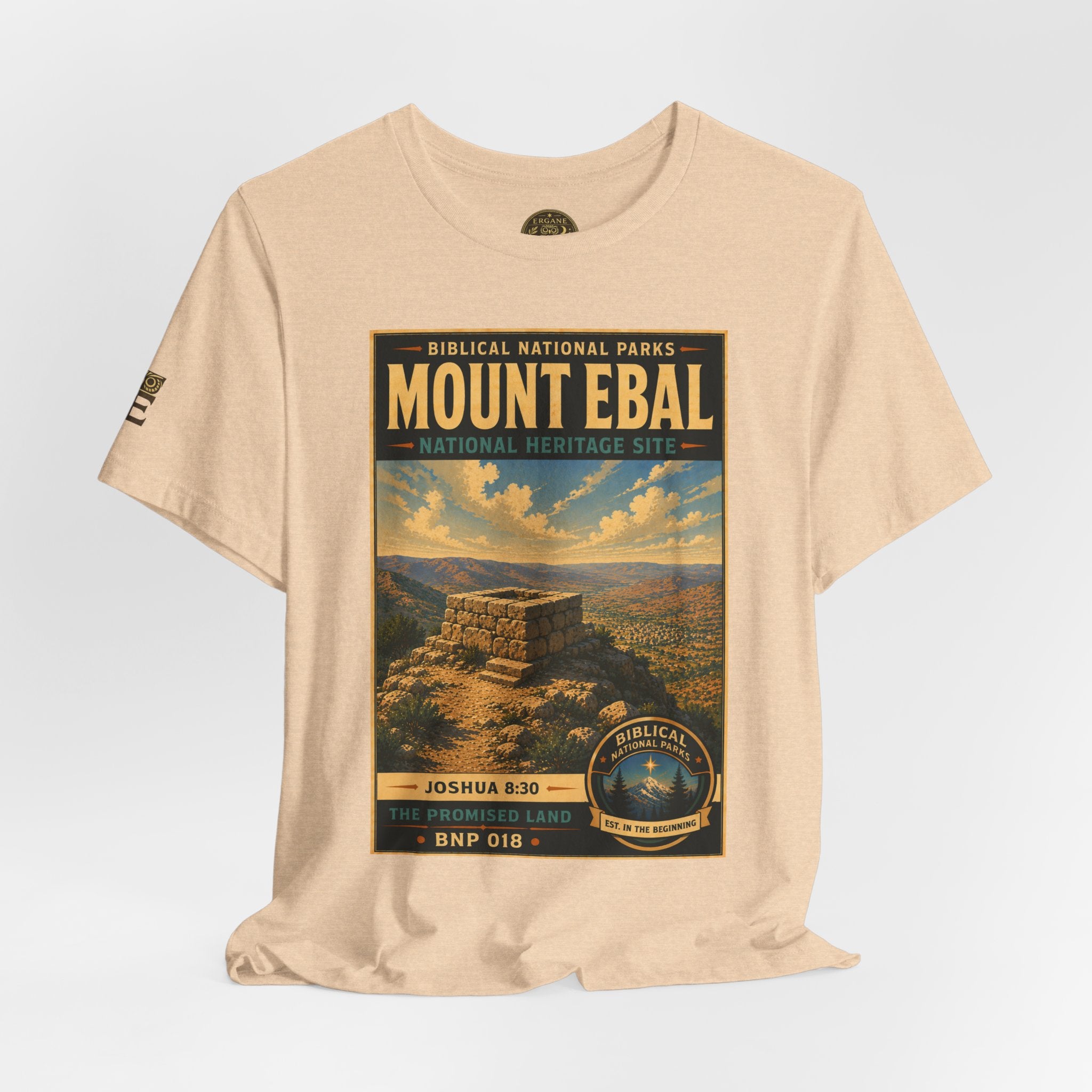 Biblical National Parks Collection III- The Promised Land #018/018 Joshua 8: 30 | Vintage nature poster Tee | Biblical national parks graphic shirt