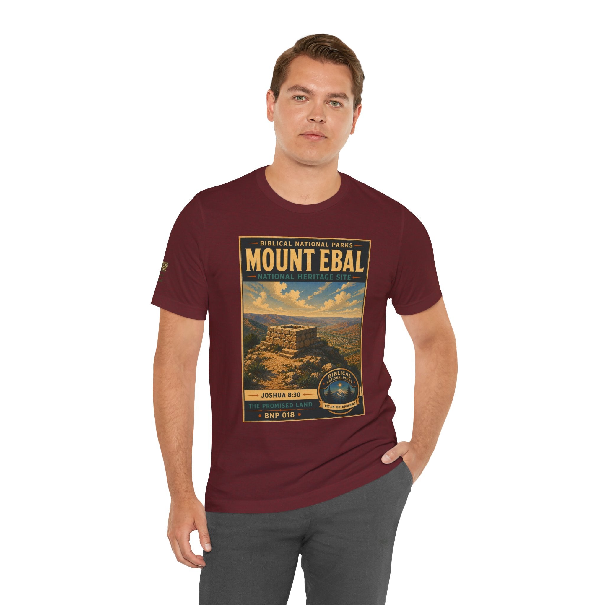 Biblical National Parks Collection III- The Promised Land #018/018 Joshua 8: 30 | Vintage nature poster Tee | Biblical national parks graphic shirt