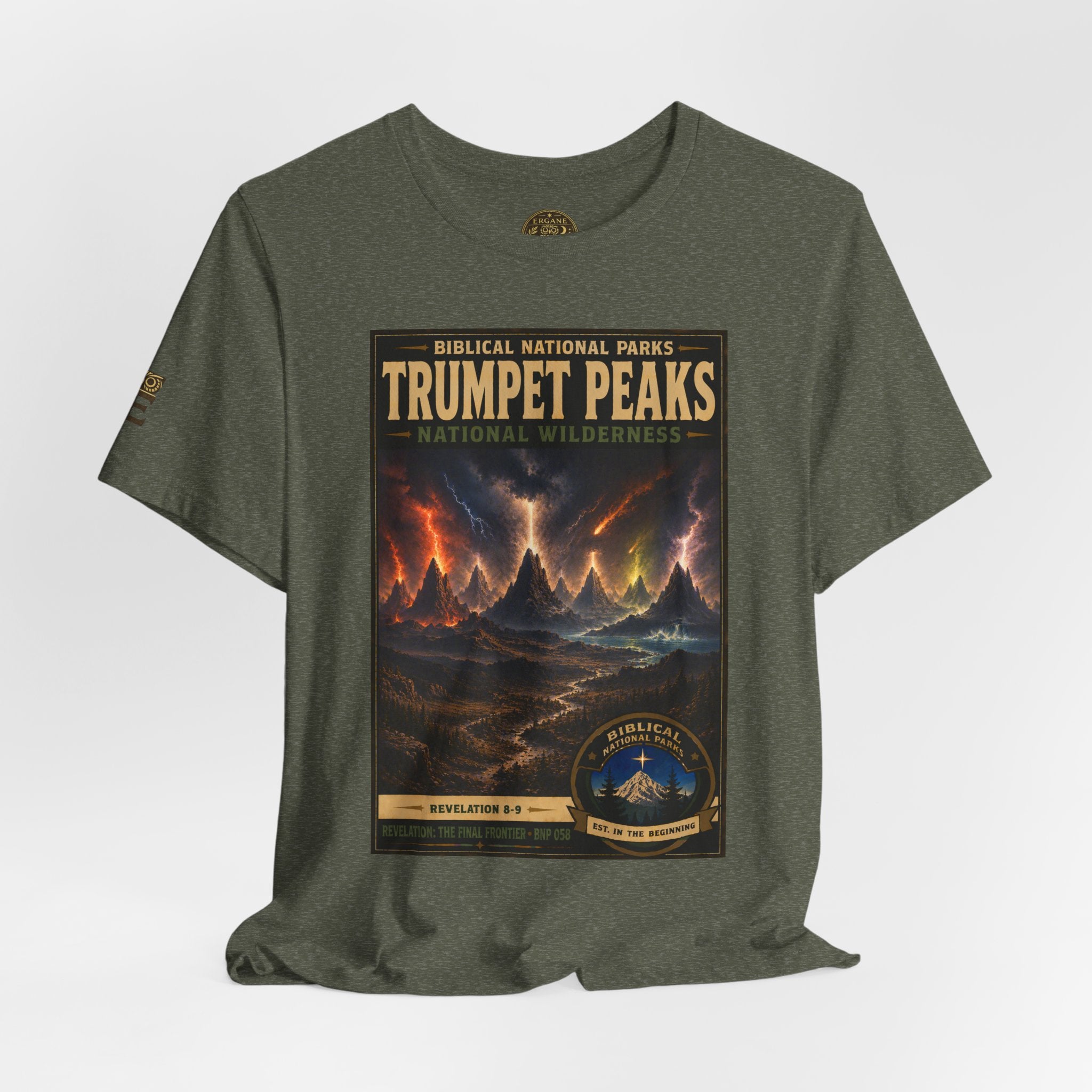 Biblical National Parks Collection X- #058/061 - Revelation: The Final Frontier | Revelation 8-9 | Vintage nature poster Tee | Biblical national parks graphic shirt