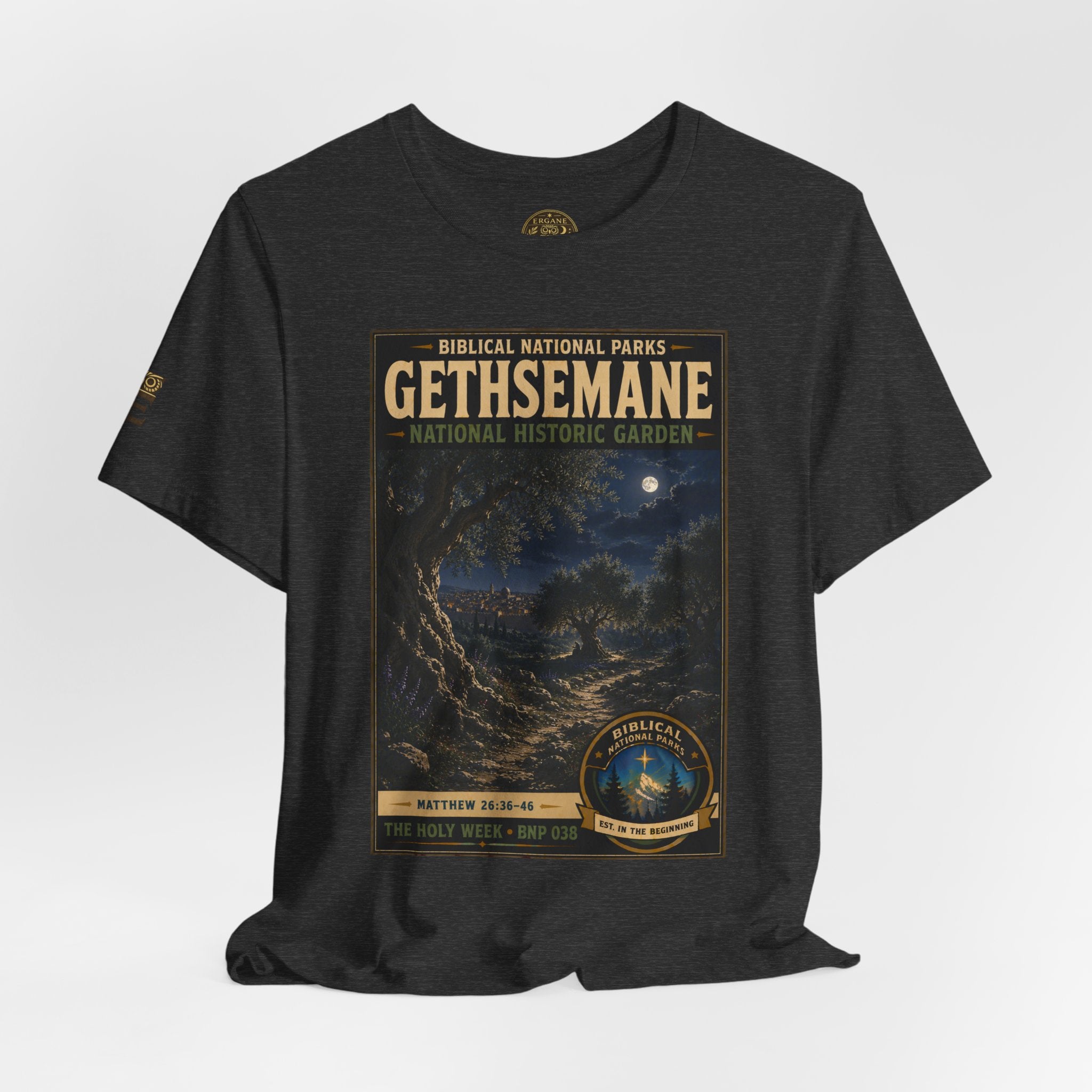 Biblical National Parks Collection VII- The Holy Week #038/041 | Matthew 26: 36-46 | Vintage nature poster Tee | Biblical national parks graphic shirt