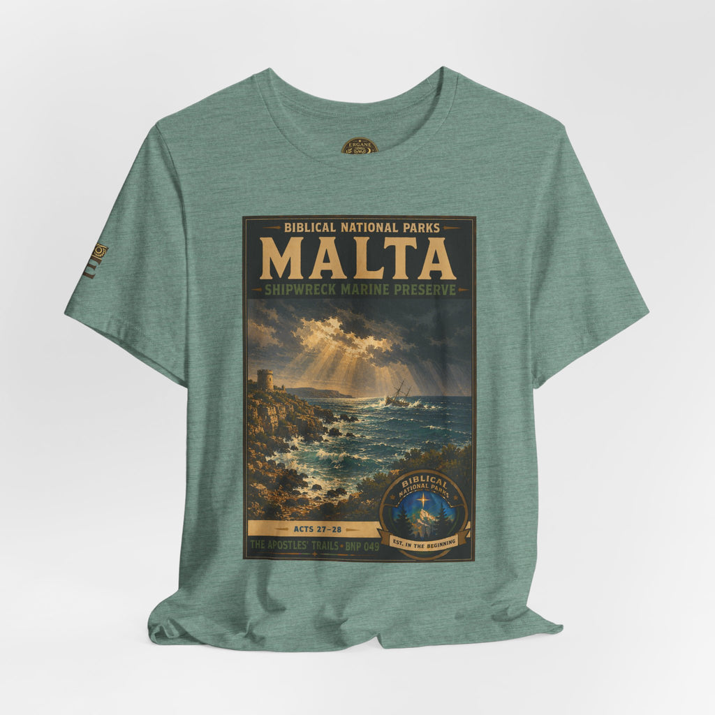 Biblical National Parks Collection VIII- The Apostles' Trails #049/049 | Acts 27-28 | Vintage nature poster Tee | Biblical national parks graphic shirt