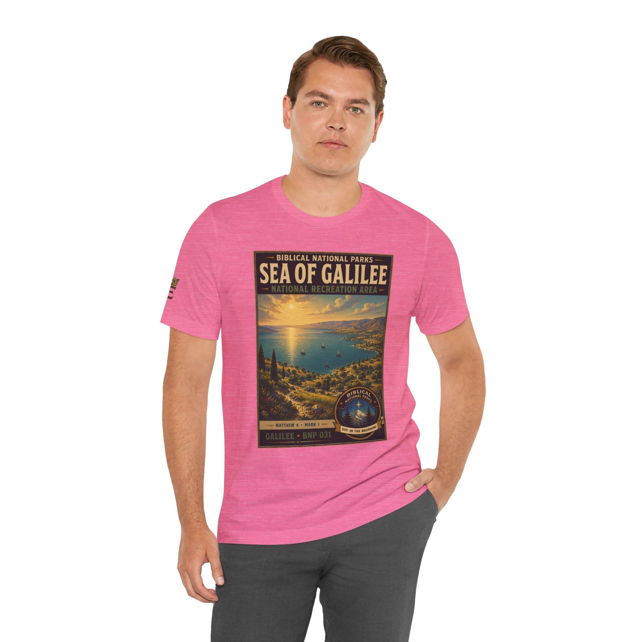 Biblical National Parks Collection VI- Galilee #031/035 Matthew 4 & Mark 1 | Vintage nature poster Tee | Biblical national parks graphic shirt