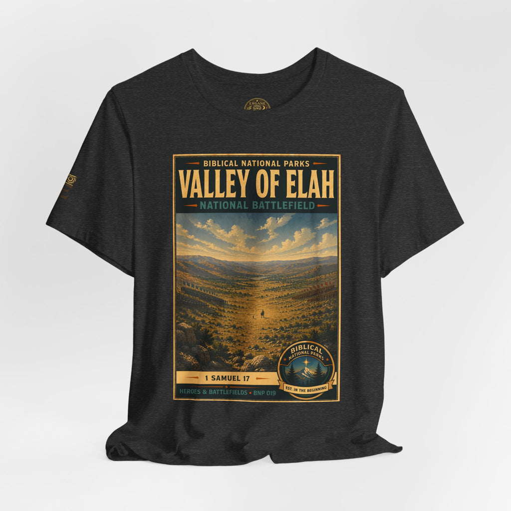 Biblical National Parks Collection IV- Heros & Battlefields #019/023 1 Samuel 17 | Vintage nature poster Tee | Biblical national parks graphic shirt