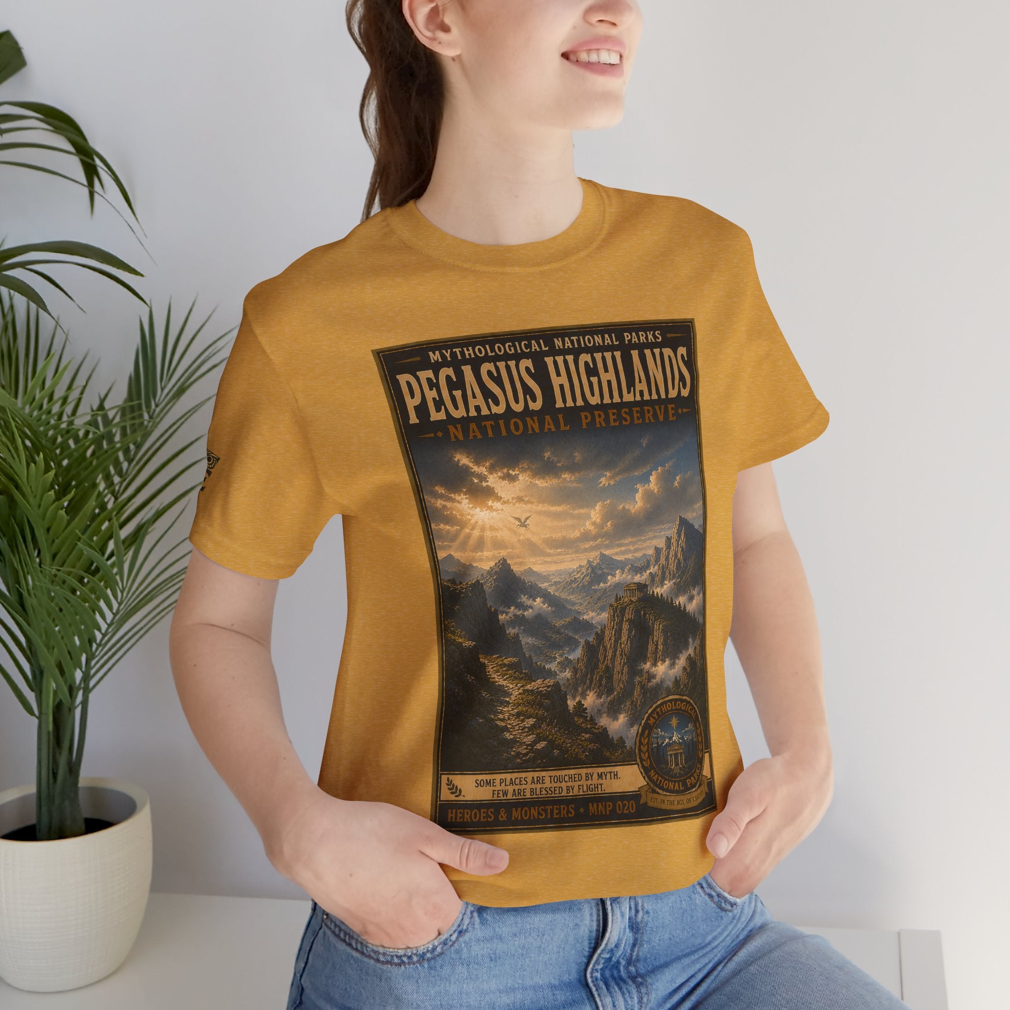 Mythological National Parks Collection III- #020-028 - Heros & Monsters | Vintage nature poster Tee | Mythological National Parks graphic shirt