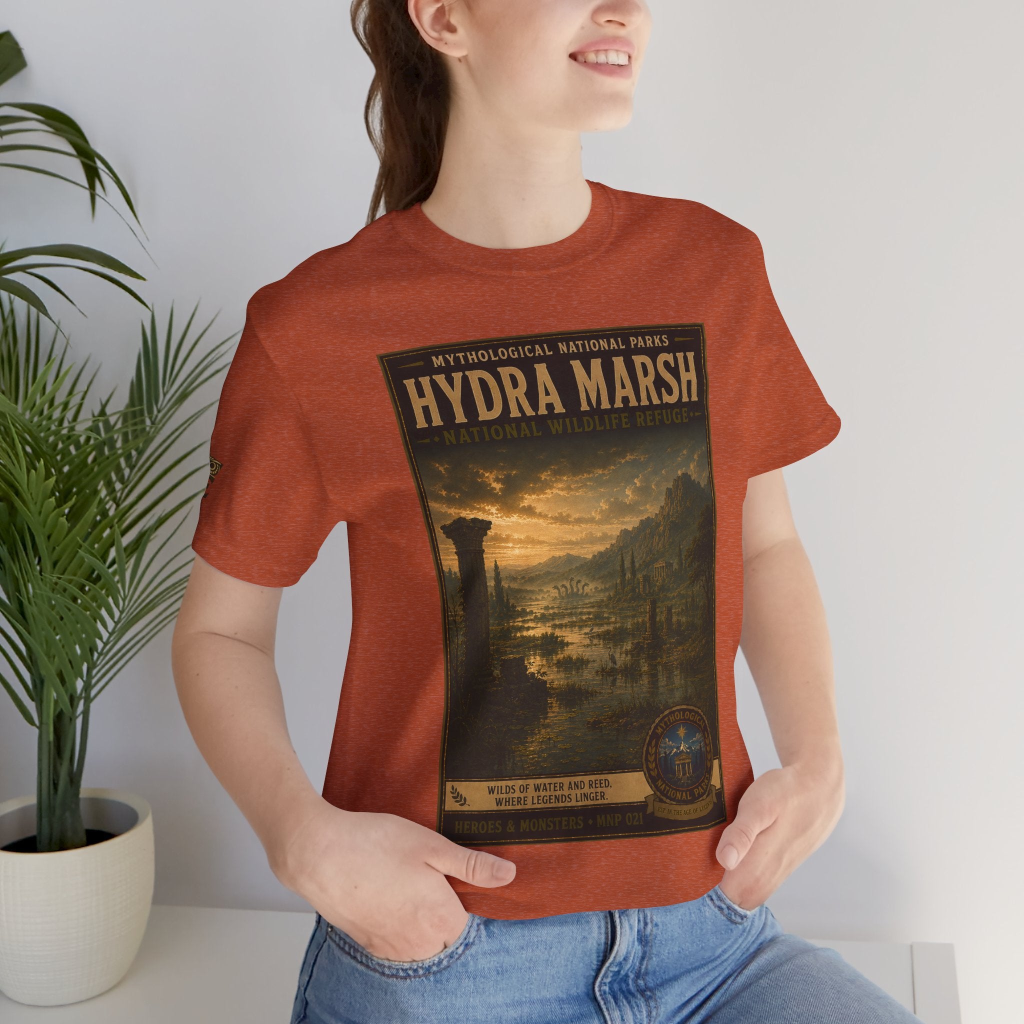 Mythological National Parks Collection III- #021-028 - Heros & Monsters | Vintage nature poster Tee | Mythological National Parks graphic shirt