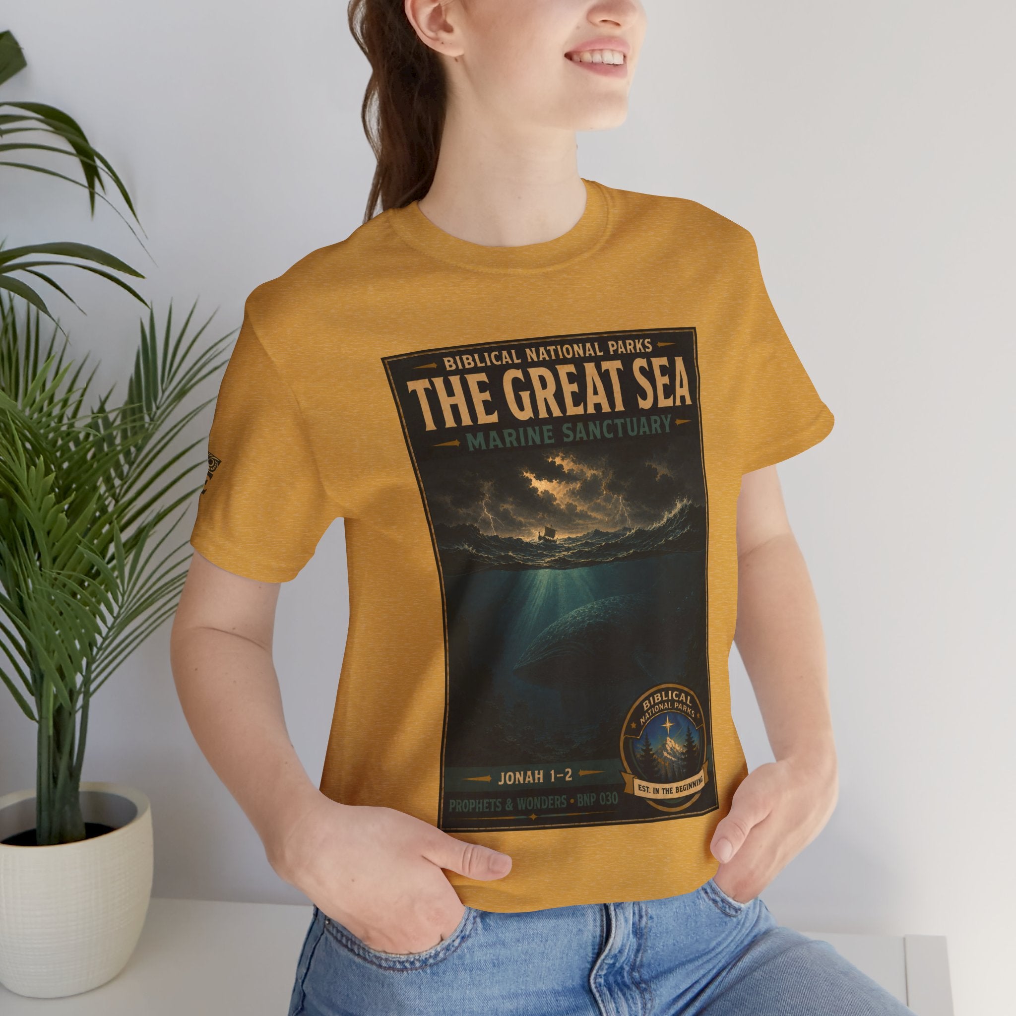 Biblical National Parks Collection V- Prophets & Wonders #030/030 Jonah 1-2 | Vintage nature poster Tee | Biblical national parks graphic shirt