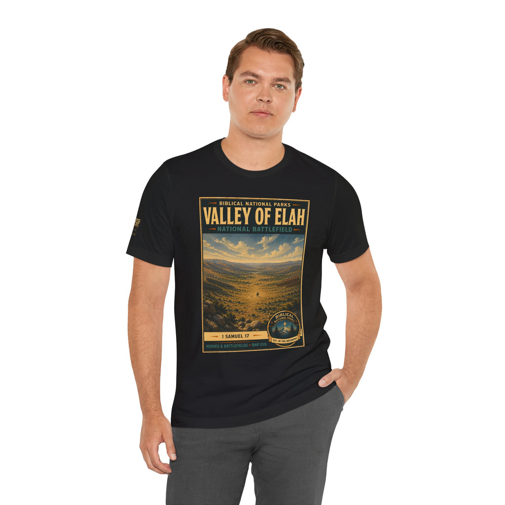 Biblical National Parks Collection IV- Heros & Battlefields #019/023 1 Samuel 17 | Vintage nature poster Tee | Biblical national parks graphic shirt