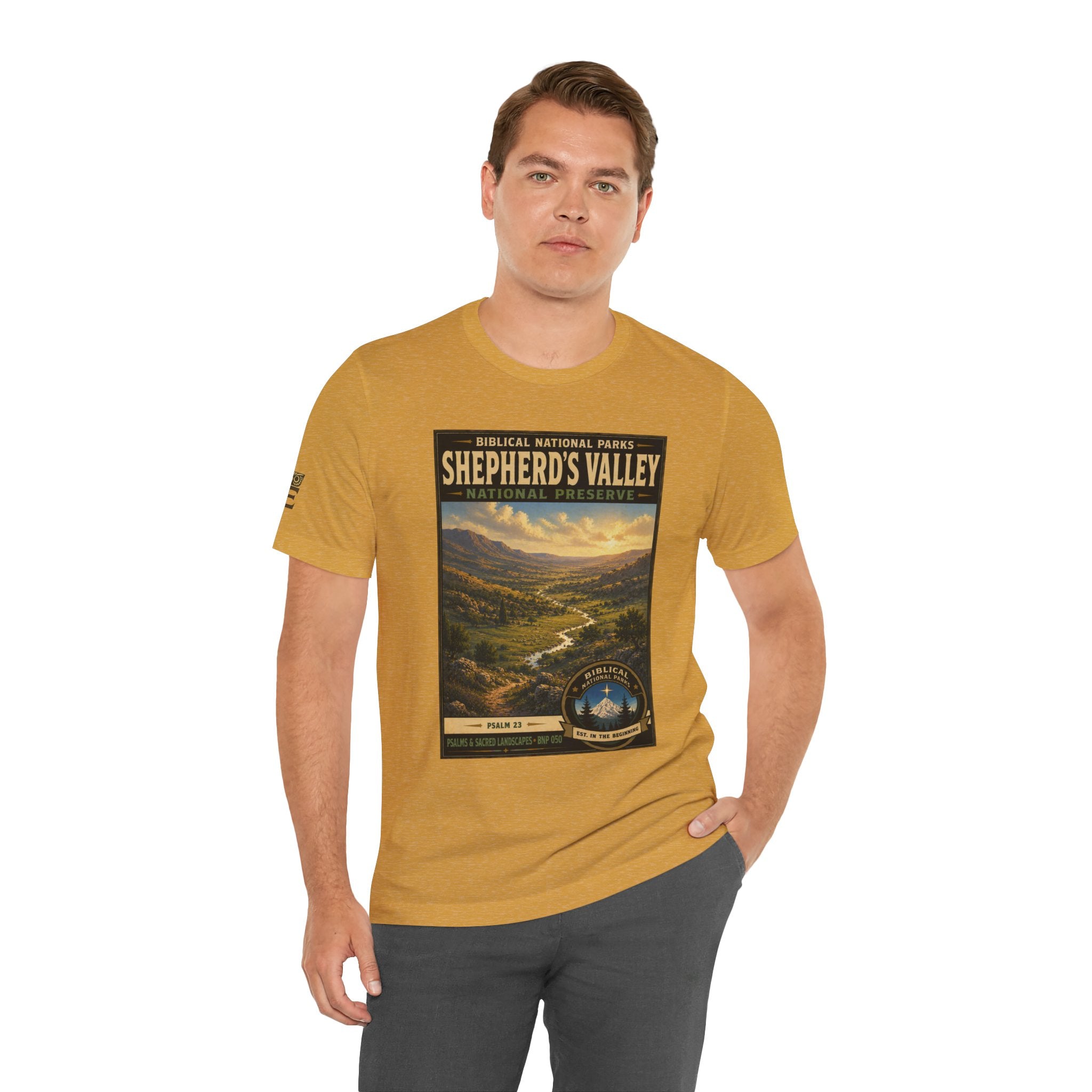Biblical National Parks Collection IX- #050/054 -Psalms & Sacred Landscapes | Psalm 23 | Vintage nature poster Tee | Biblical national parks graphic shirt