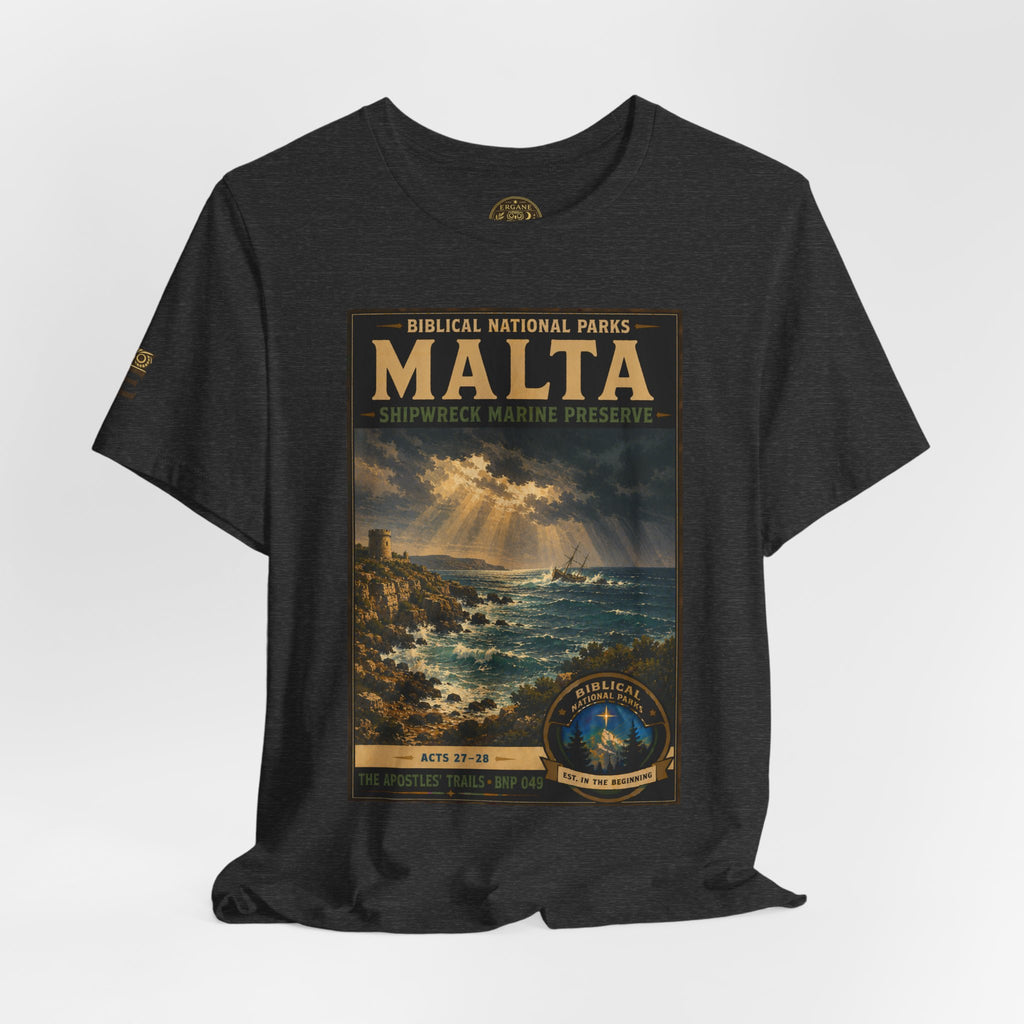 Biblical National Parks Collection VIII- The Apostles' Trails #049/049 | Acts 27-28 | Vintage nature poster Tee | Biblical national parks graphic shirt