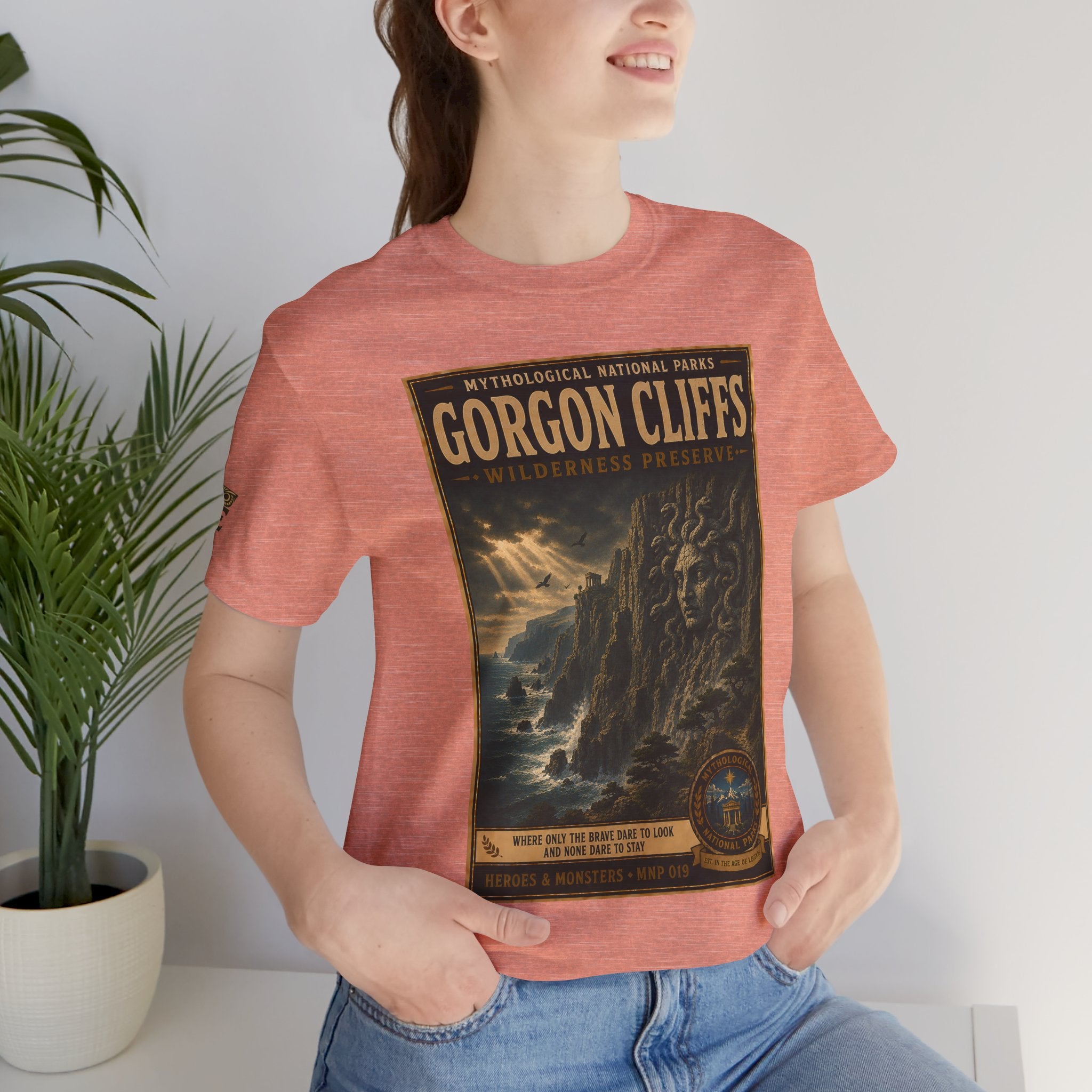 Mythological National Parks Collection III- #019-028 - Heros & Monsters | Vintage nature poster Tee | Mythological National Parks graphic shirt