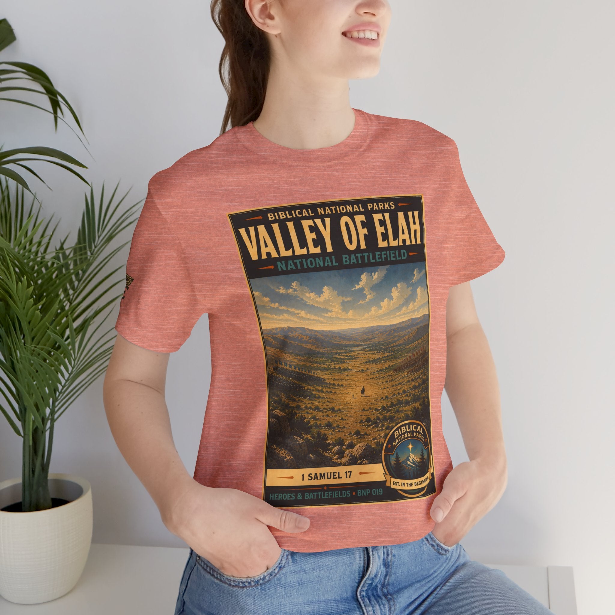 Biblical National Parks Collection IV- Heros & Battlefields #019/023 1 Samuel 17 | Vintage nature poster Tee | Biblical national parks graphic shirt