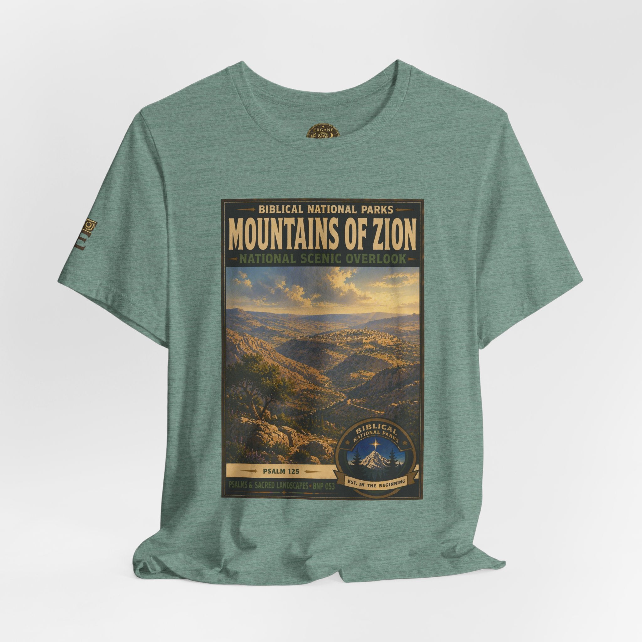 Biblical National Parks Collection IX- #053/054 -Psalms & Sacred Landscapes | Psalm 125 | Vintage nature poster Tee | Biblical national parks graphic shirt