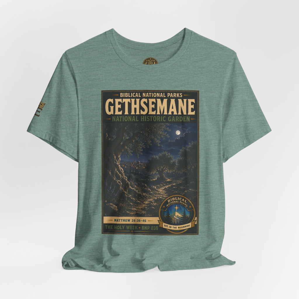 Biblical National Parks Collection VII- The Holy Week #038/041 | Matthew 26: 36-46 | Vintage nature poster Tee | Biblical national parks graphic shirt
