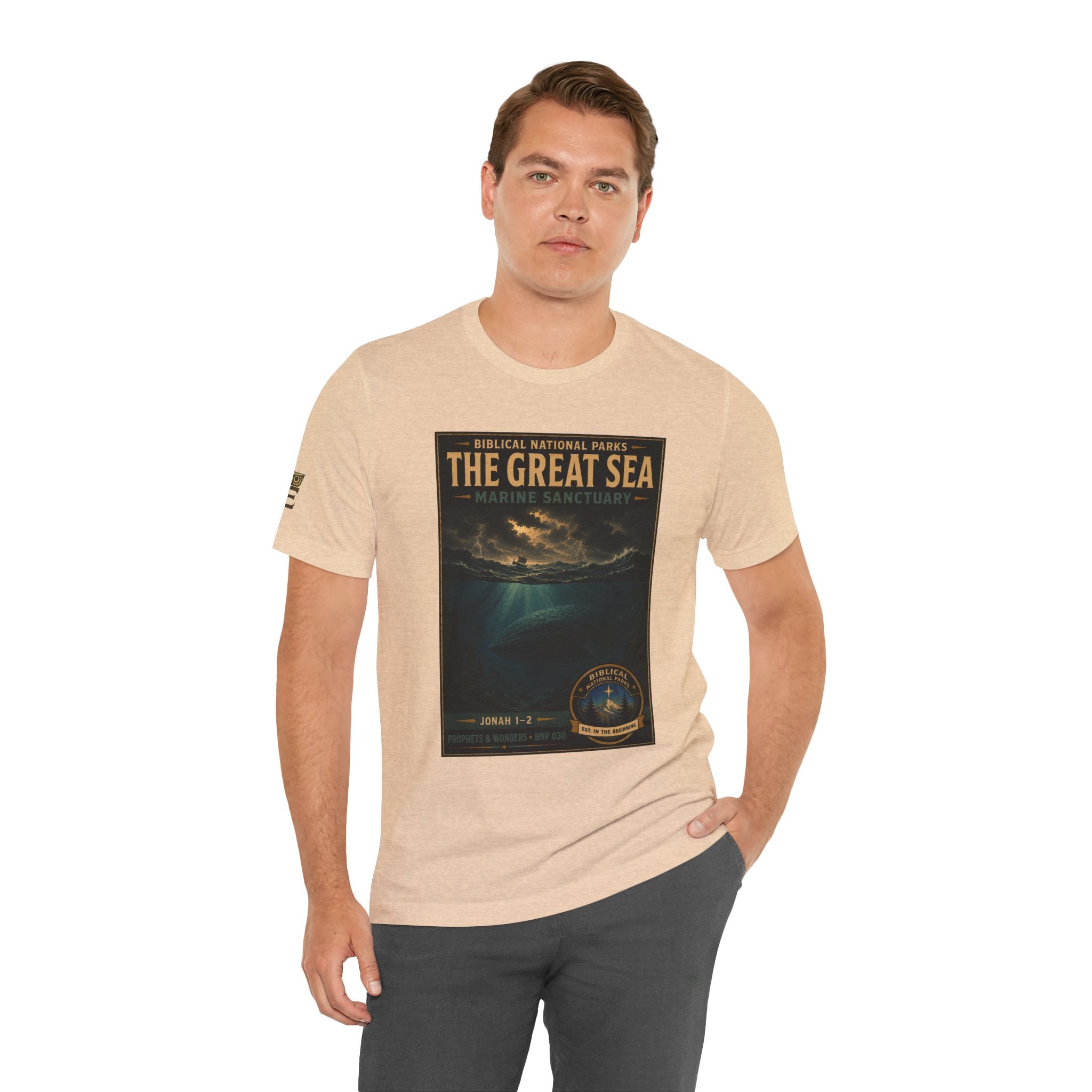 Biblical National Parks Collection V- Prophets & Wonders #030/030 Jonah 1-2 | Vintage nature poster Tee | Biblical national parks graphic shirt