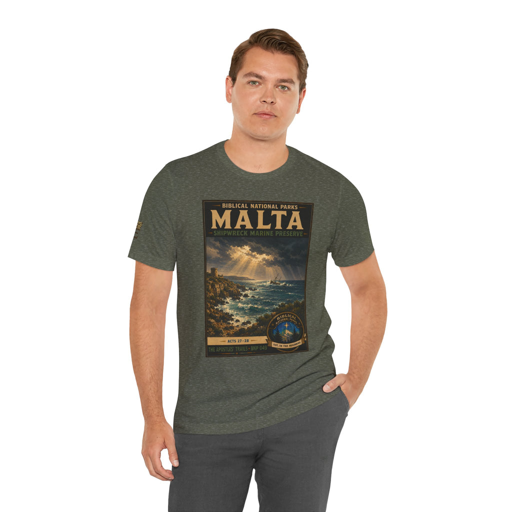 Biblical National Parks Collection VIII- The Apostles' Trails #049/049 | Acts 27-28 | Vintage nature poster Tee | Biblical national parks graphic shirt