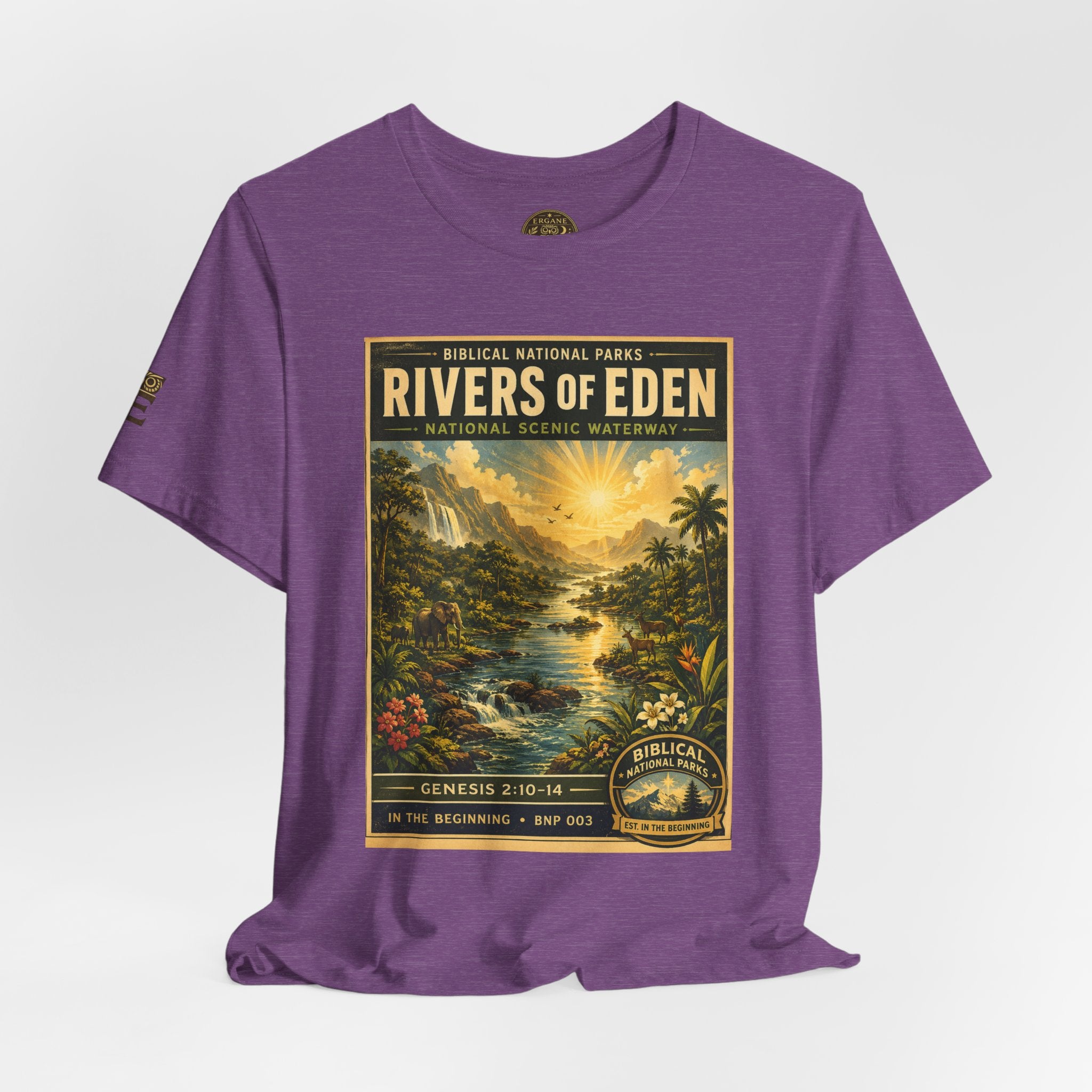 Biblical National Parks Collection I- In The Beginning #003/006 Genesis 2:10-14 | Vintage nature poster Tee | Biblical national parks graphic shirt