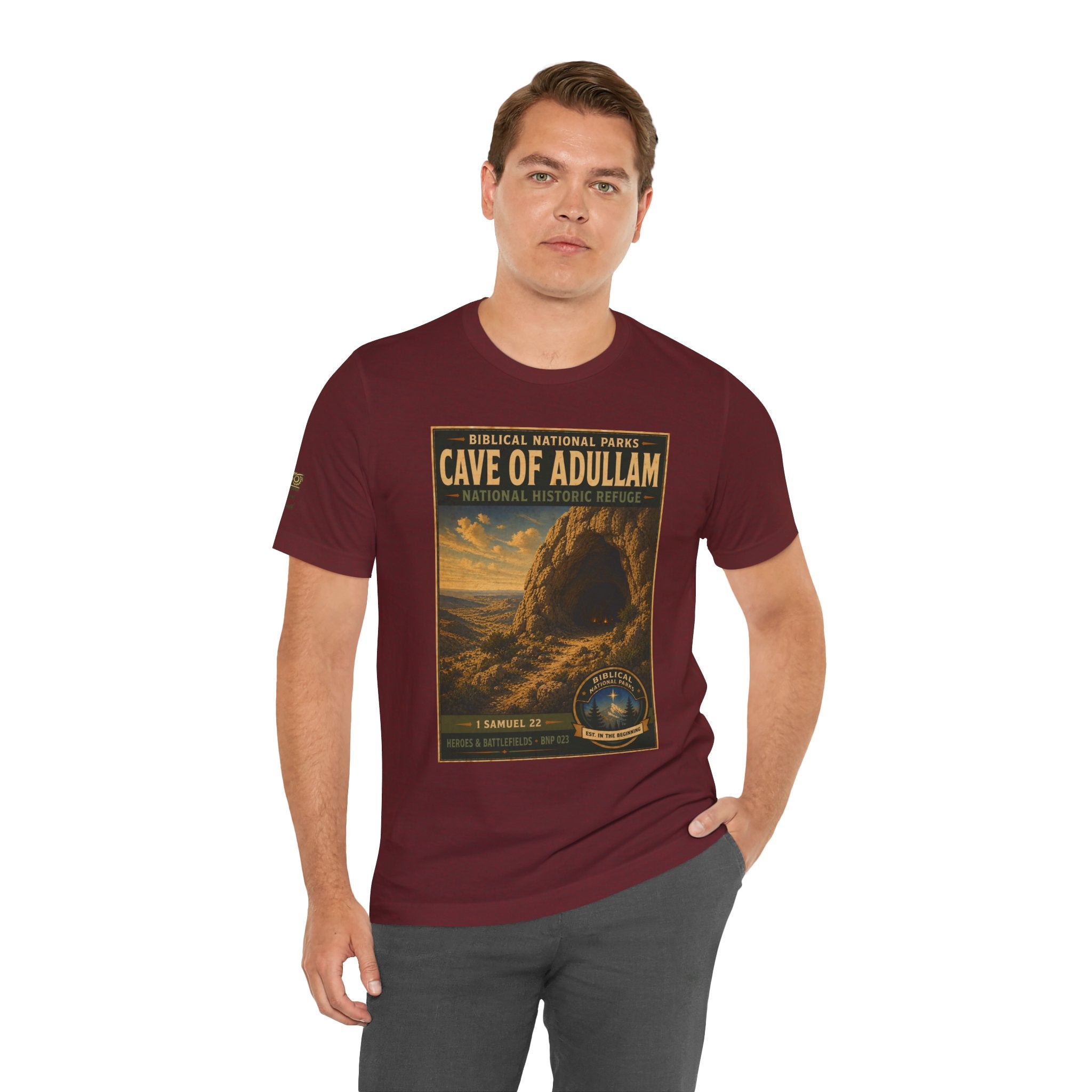 Biblical National Parks Collection IV- Heros & Battlefields #023/023 1 Samuel 22 | Vintage nature poster Tee | Biblical national parks graphic shirt