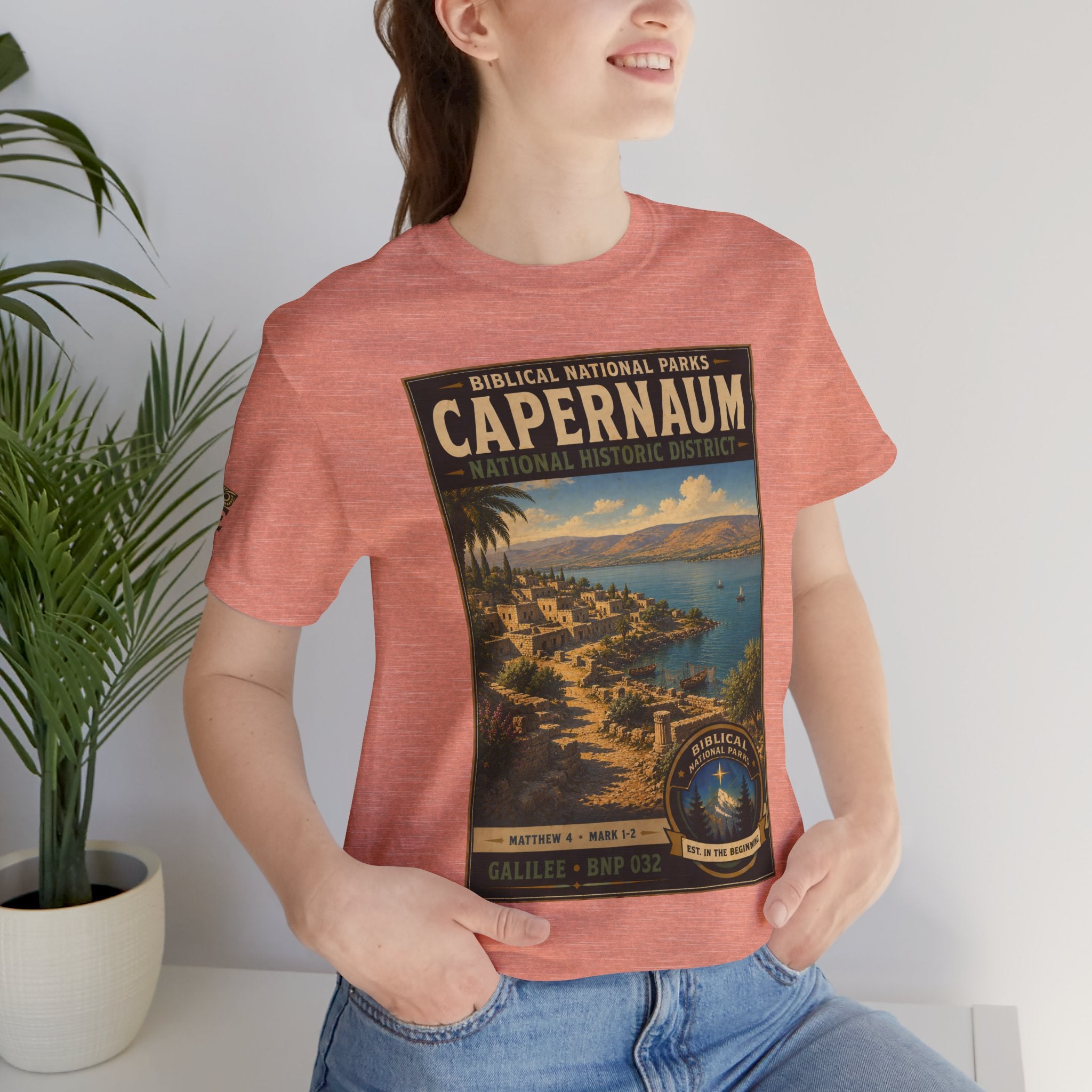 Biblical National Parks Collection VI- Galilee #032/035 Matthew 4 & Mark 1-2 | Vintage nature poster Tee | Biblical national parks graphic shirt