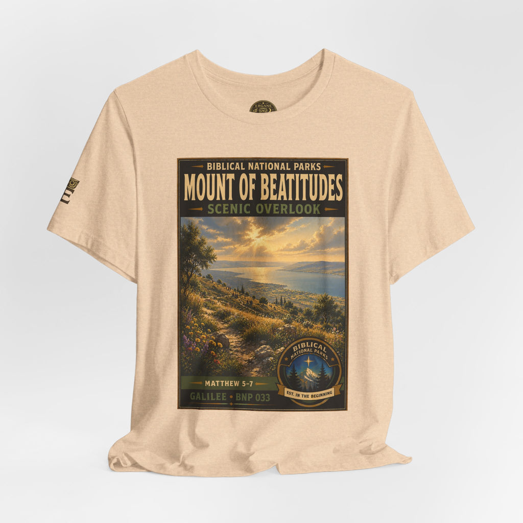 Biblical National Parks Collection VI- Galilee #033/035 Matthew 5-7 | Vintage nature poster Tee | Biblical national parks graphic shirt
