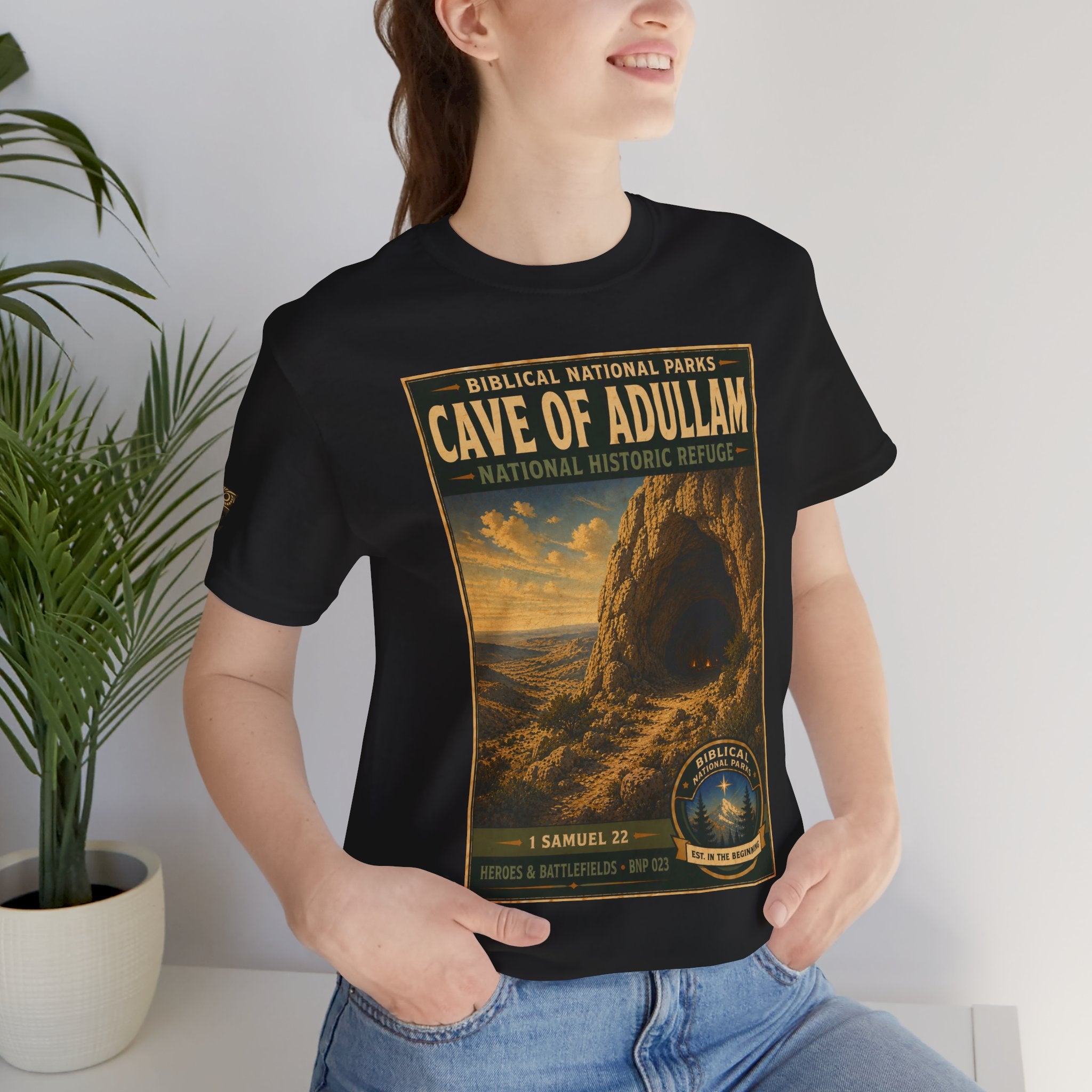 Biblical National Parks Collection IV- Heros & Battlefields #023/023 1 Samuel 22 | Vintage nature poster Tee | Biblical national parks graphic shirt